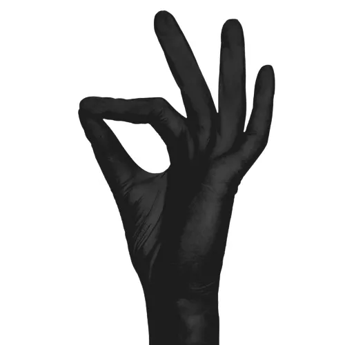 Cleanclub Einmalhandschuhe Nitril Extra puderfrei schwarze Witwe-Art - Gr. L ( 1 Box = 100 Stück )
