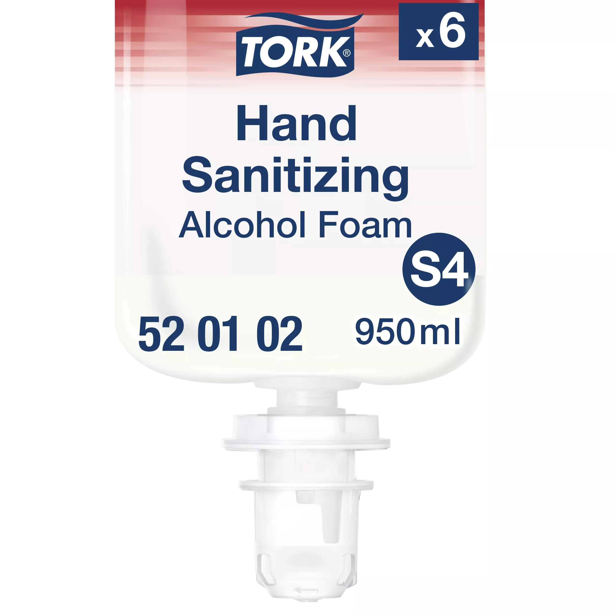 Tork Desinfizierender Hand Alkohol Schaum S4, dermatologisch getestet, 6 x 1000 ml, 520102