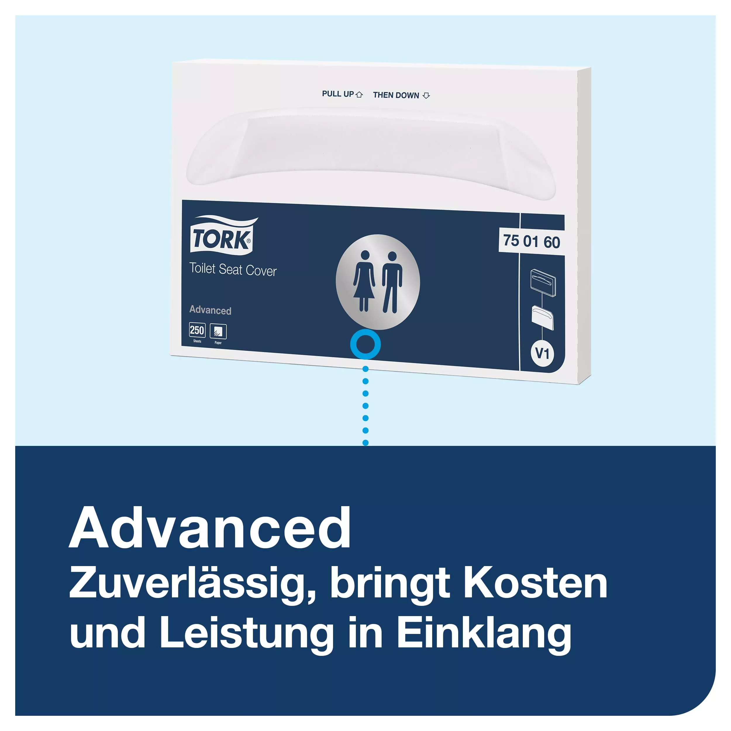 Tork Spender für Toilettensitzauflagen Schwarz V1, kompaktes Design, 344088