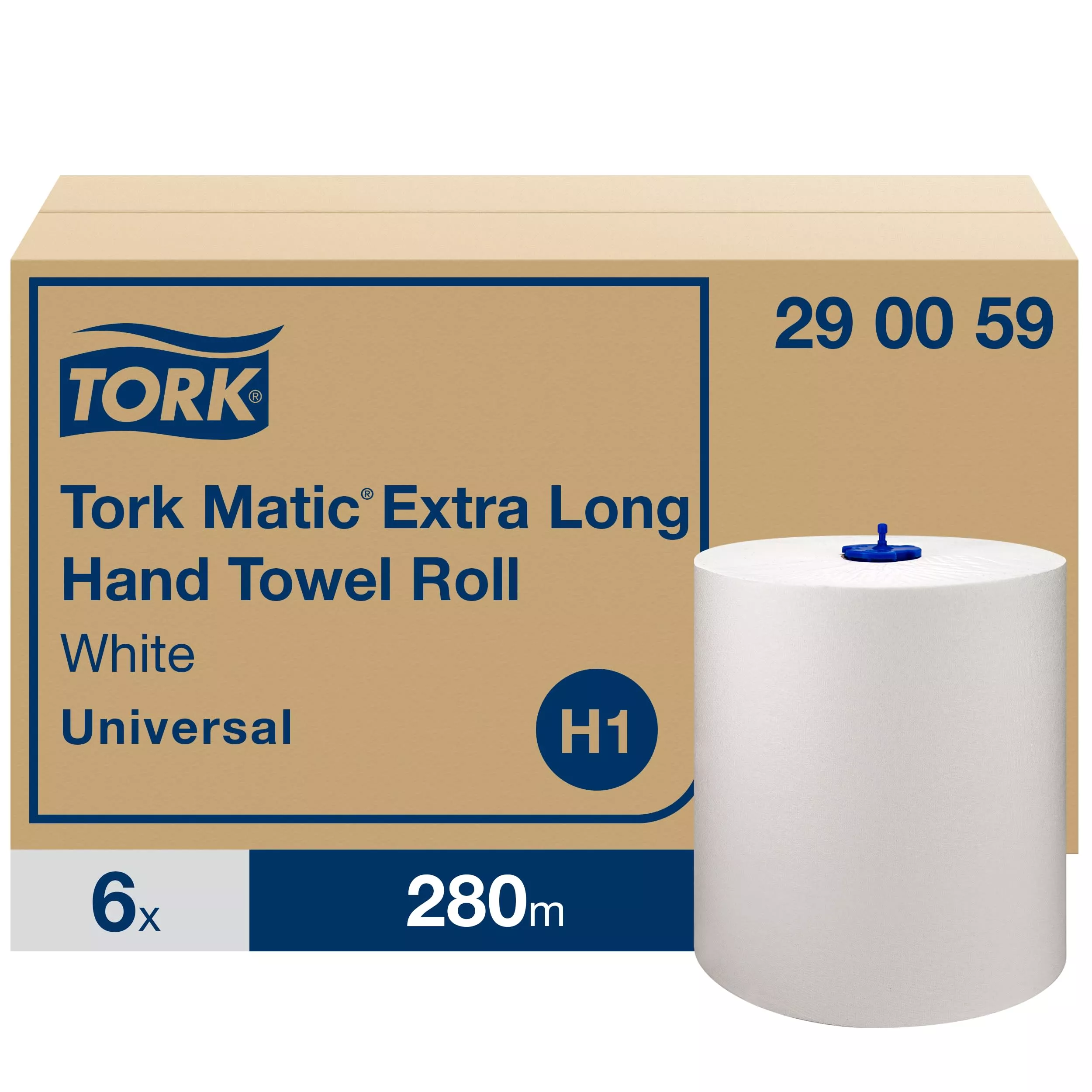 Tork Matic® extra-lange Papierhandtuchrollen Weiß H1, Universal-Qualität, 6 Rollen mit je 280 m, 290059