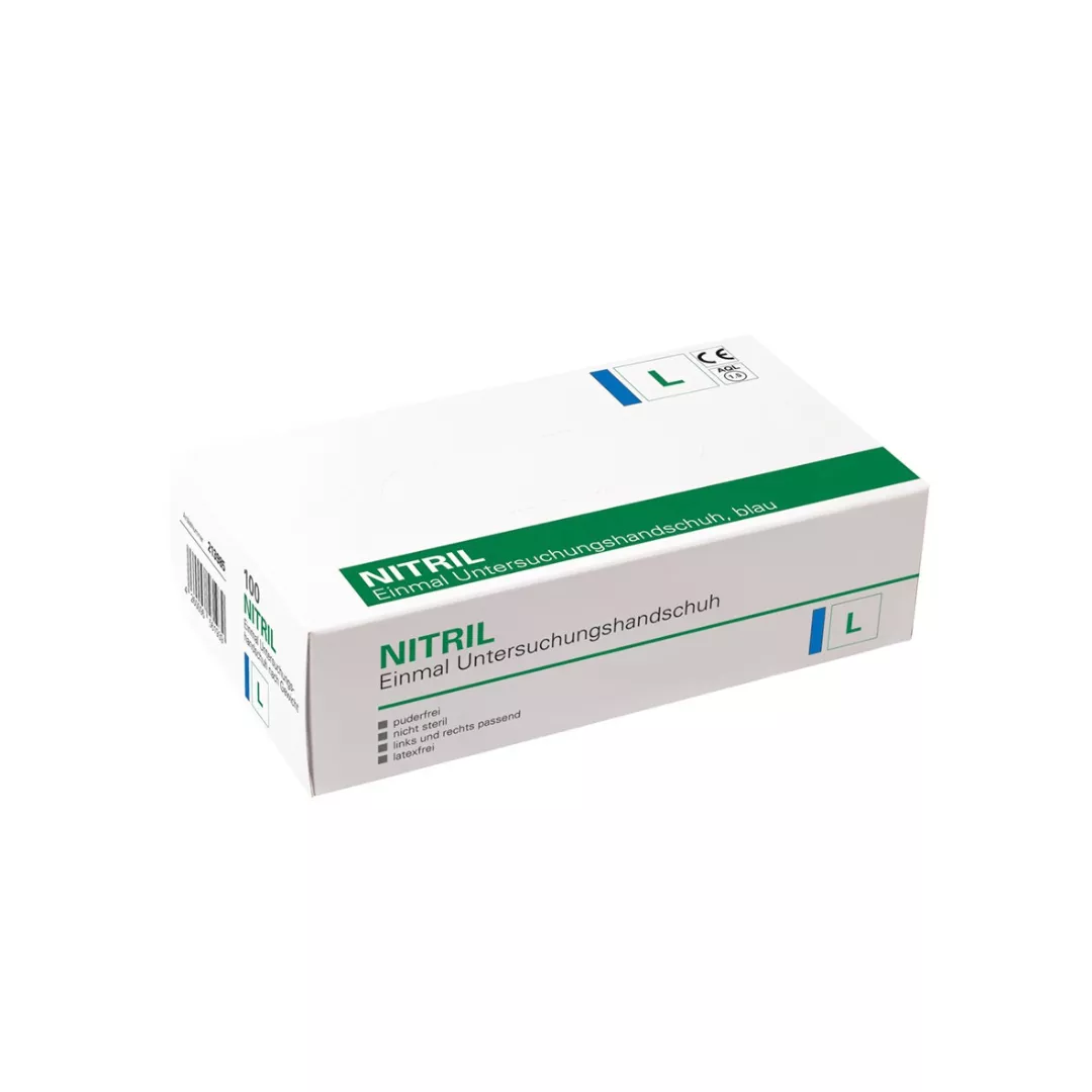 Cleanclub Einmalhandschuhe Nitril Extra puderfrei blau Gr. L (1 Box = 100 Stück)