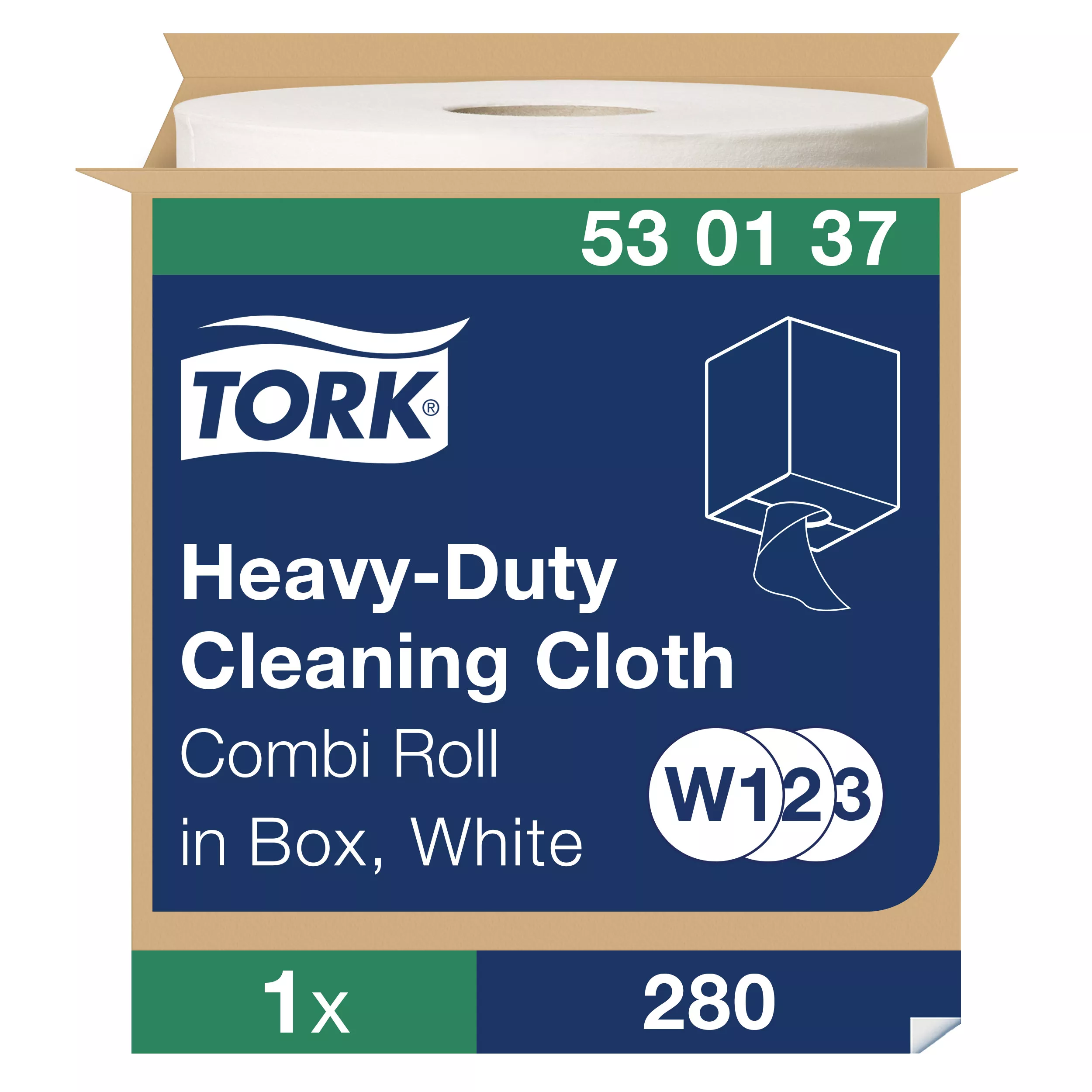 Tork Extra Starke Reinigungstücher Weiß W1/2/3, Wiederverwendbar, 1 × 280 Tücher, 530137