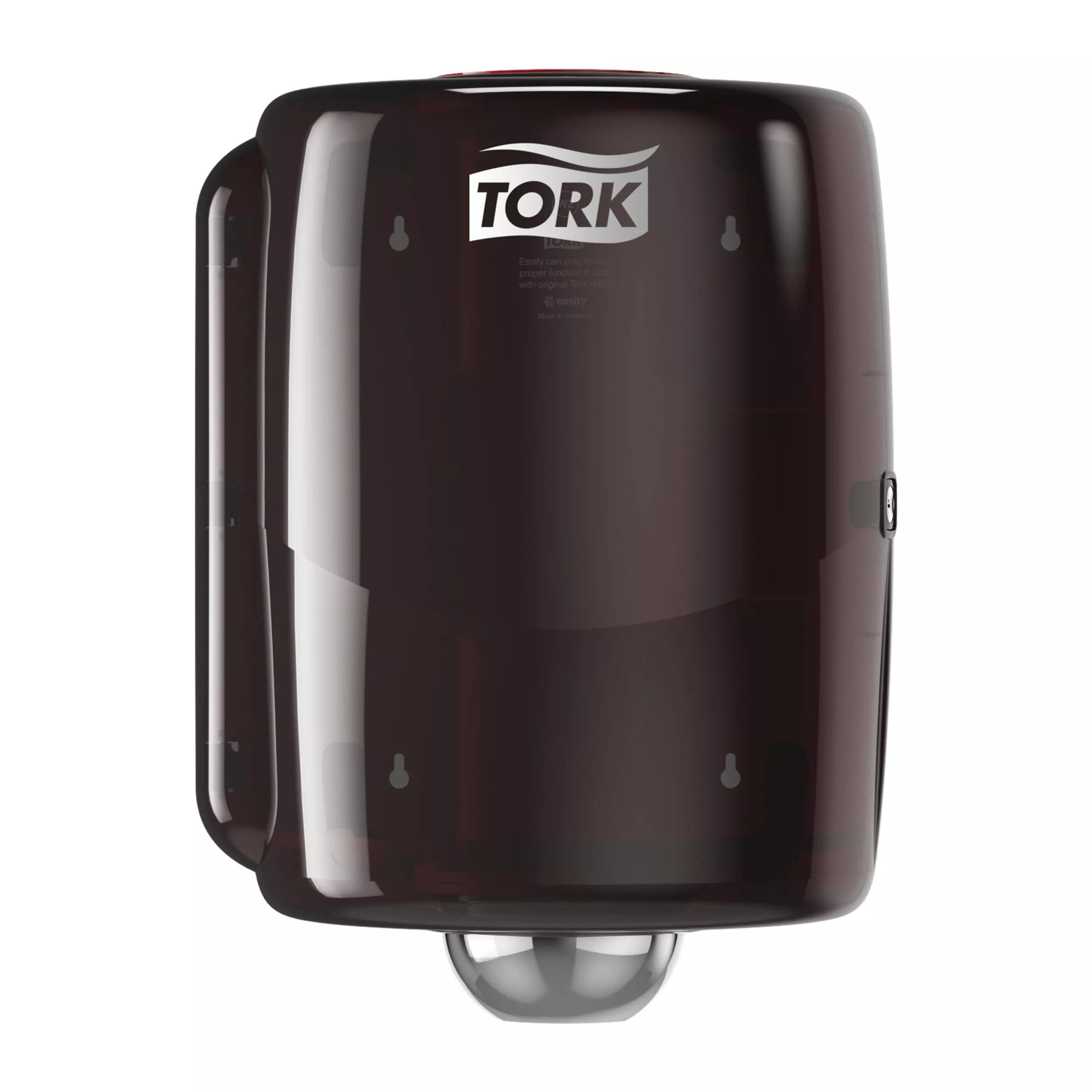 Tork Maxi Innenabrollungsspender Rot und Rauchgrau W2, Robustes Design, Performance Linie, 44,7 cm × 32,8 cm × 30,2 cm, 653008