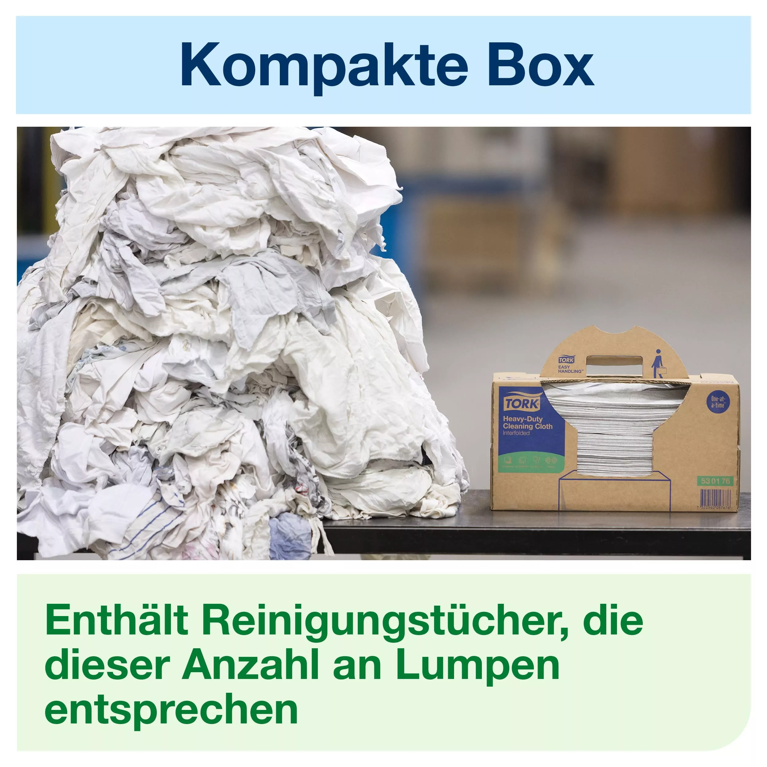 Tork Industrie Reinigungstücher Grau W7, Einzeltuchentnahme, 1 × 210 Tücher, 520372