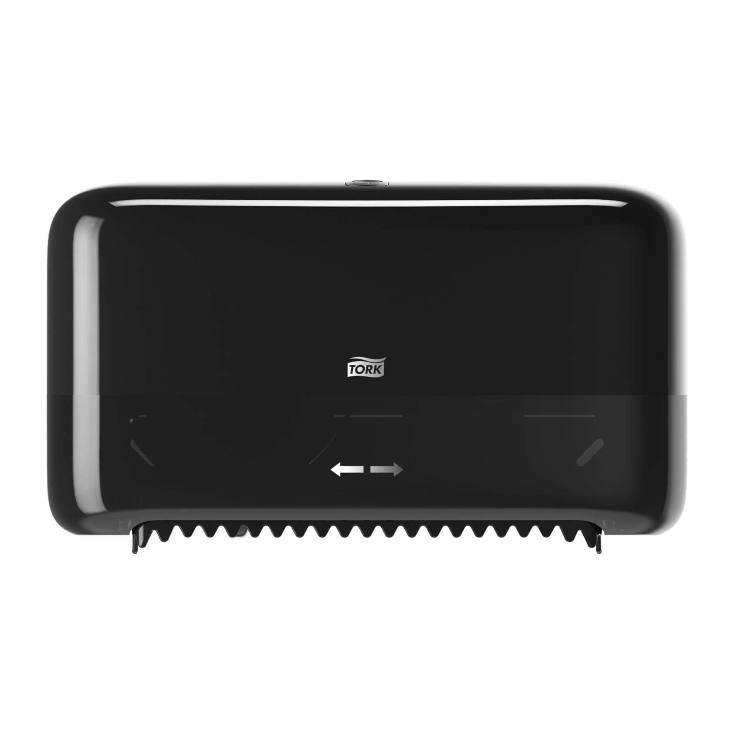 Tork OptiServe® Doppelrollenspender für Hülsenloses Toilettenpapier Schwarz T7, horizontaler Toilettenrollenspender, Elevation Design, 558048