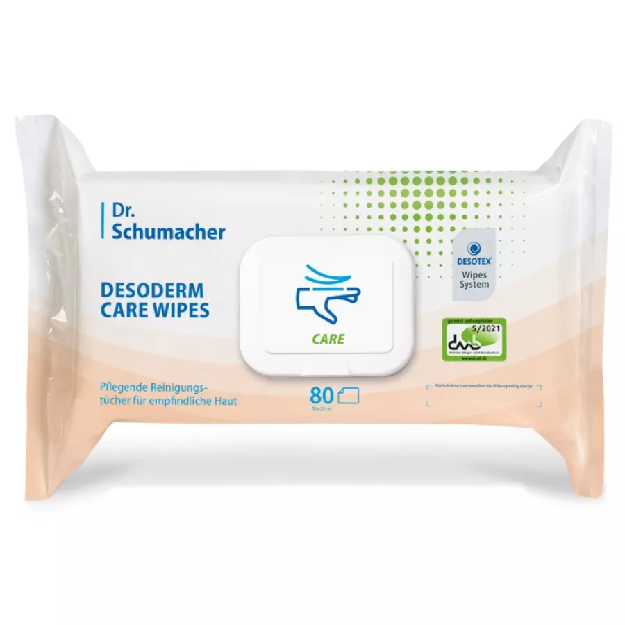 Dr. Schumacher DESODERM Feuchpflegetücher Care Wipes – 1 Packung = 80 Tücher