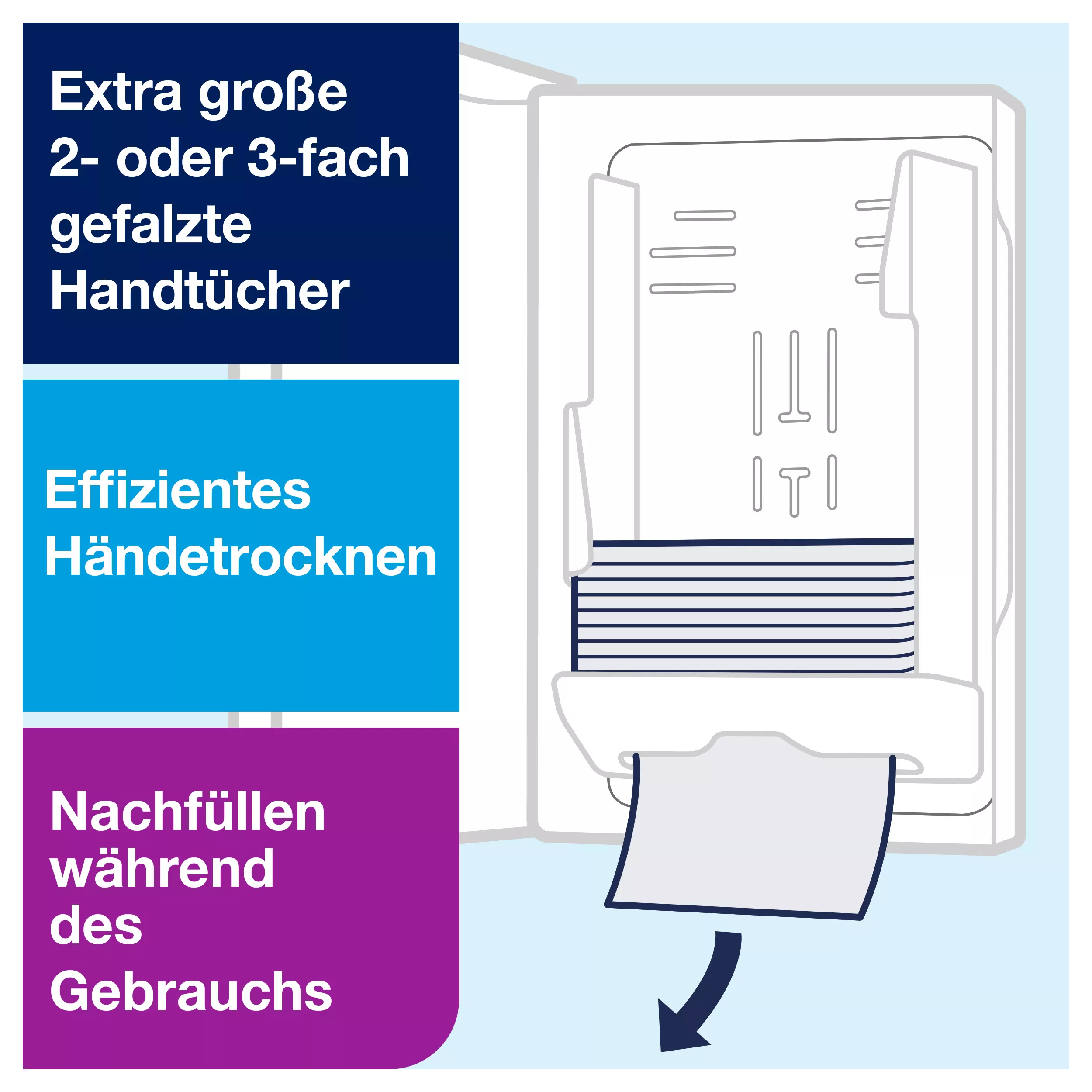 Tork Xpress® Spender für Multifold-Handtücher Schwarz H2, Einzeltuchentnahme, Elevation Design, 552008