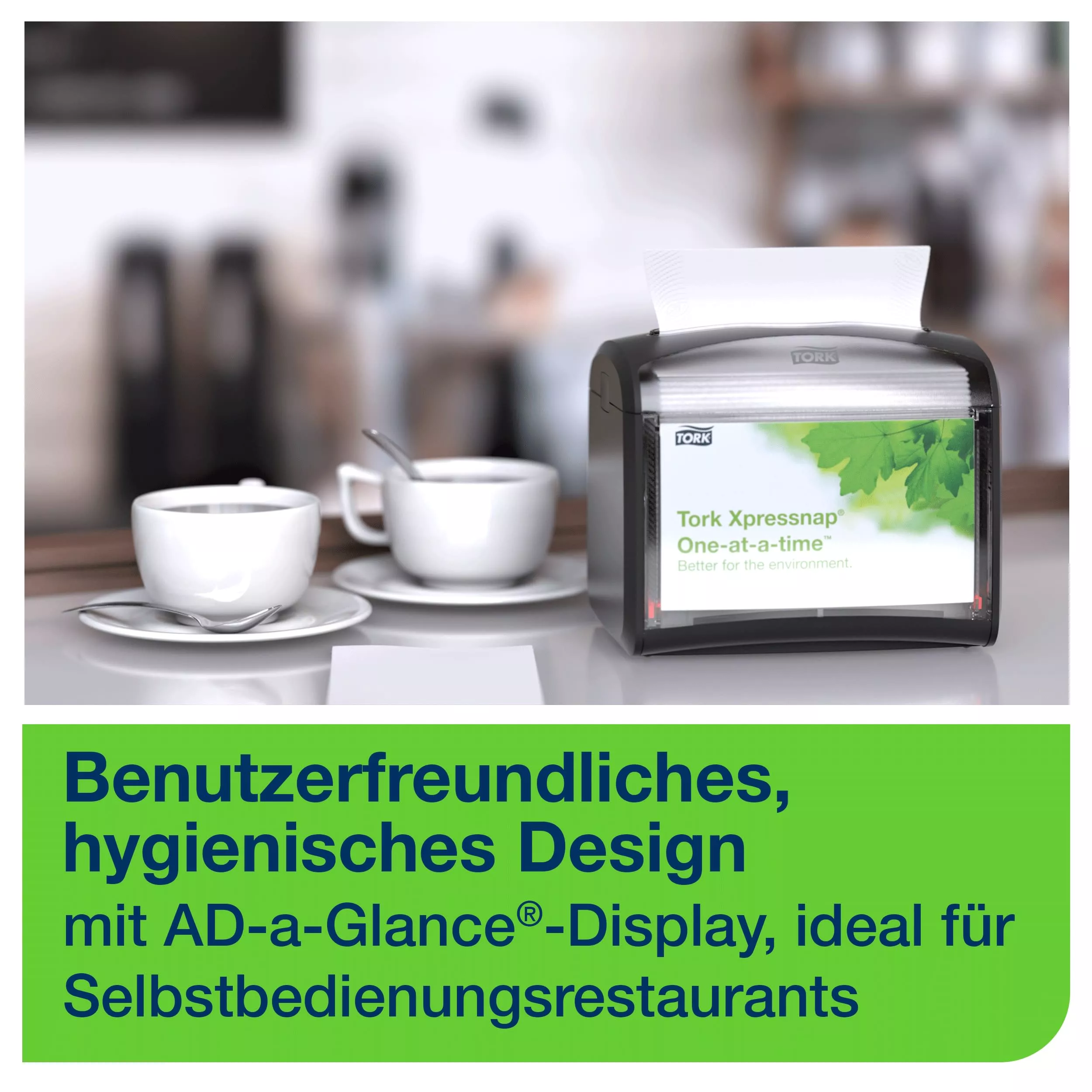 Tork Xpressnap® Tischspender Schwarz N4, Signature Linie, 16,9 cm × 20 cm × 14,1 cm