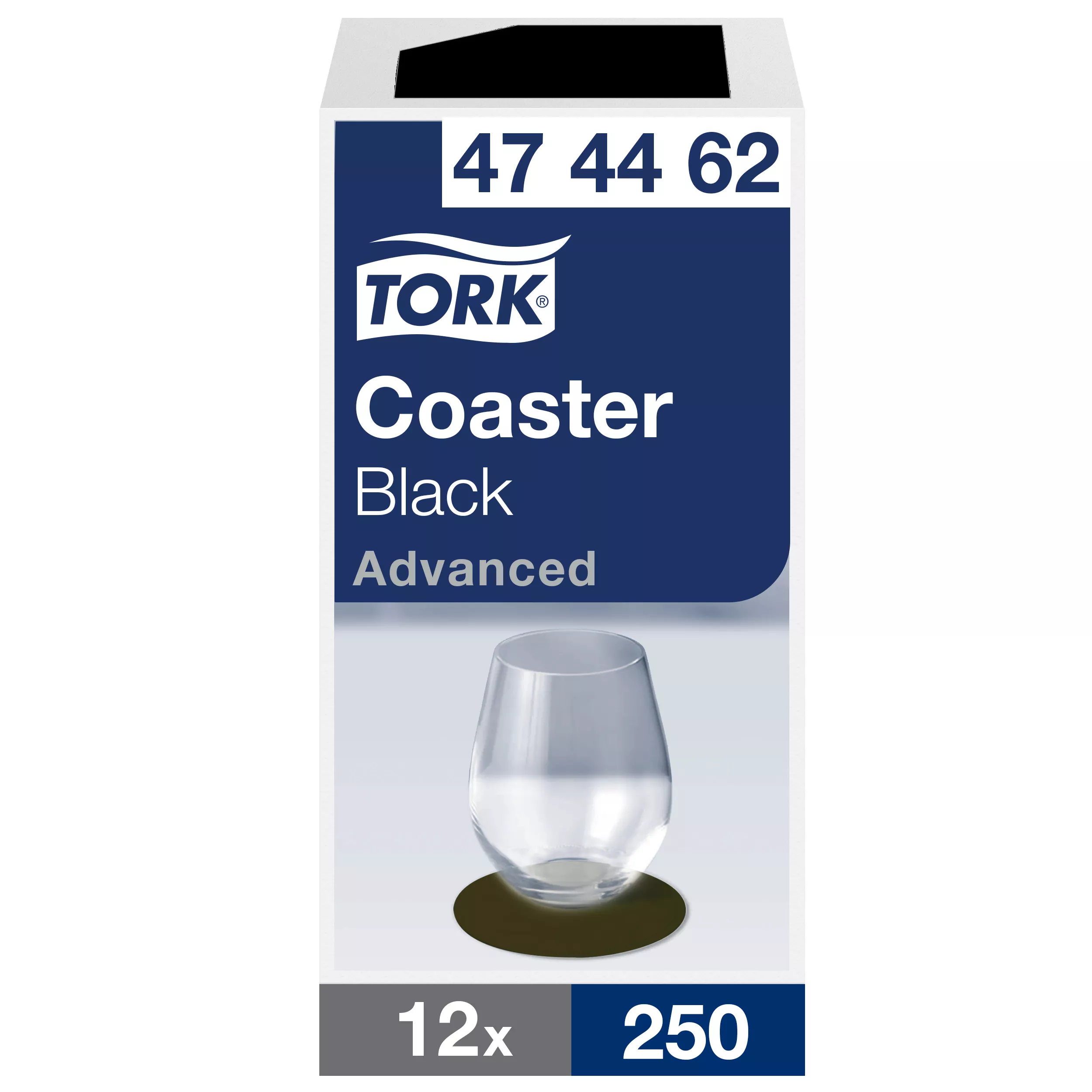 Tork Runde Papieruntersetzer Schwarz, Extradick, 12 × 250 Untersetzer, 474462