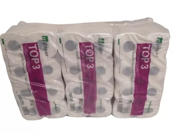CleanClub Toilettenpapier Top³ 3-lagig – 1 Palette (21 VE = 1.512 Rollen), hochweiß, extra weich & reißfest, Großpackung