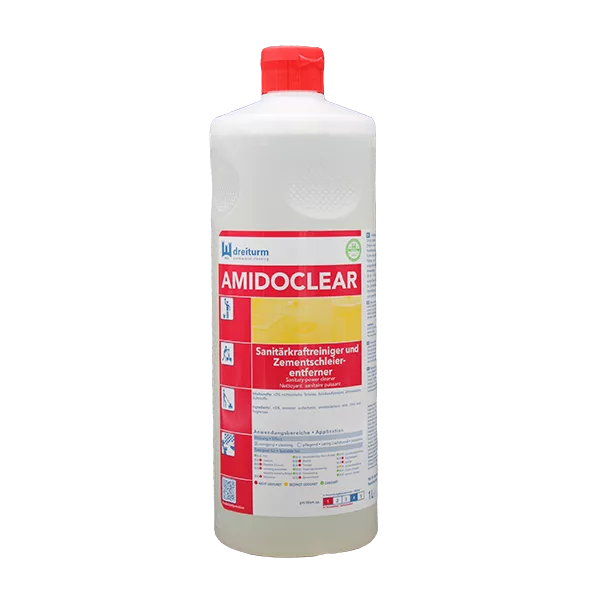 Dreiturm Sanitärreiniger und Zementschleierentferner Amidoclear – 1 L Flasche