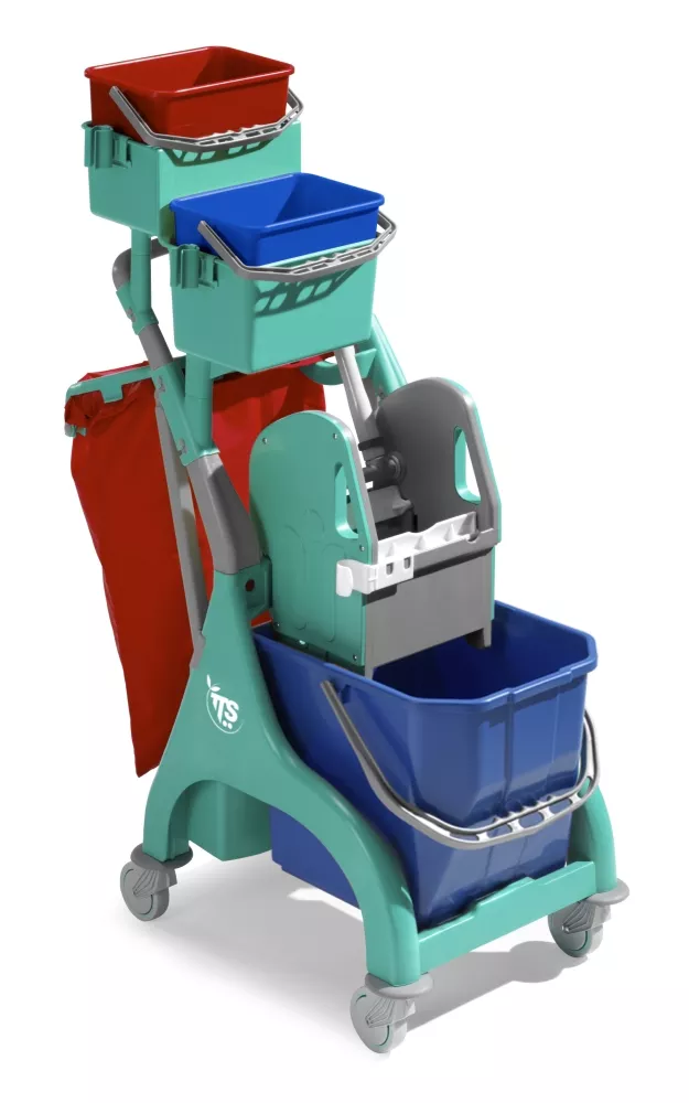 TTS Nick Plus 30 Reinigungswagen 25 L-Version - kompakter Fahrwagen mit Presse & Zubehör