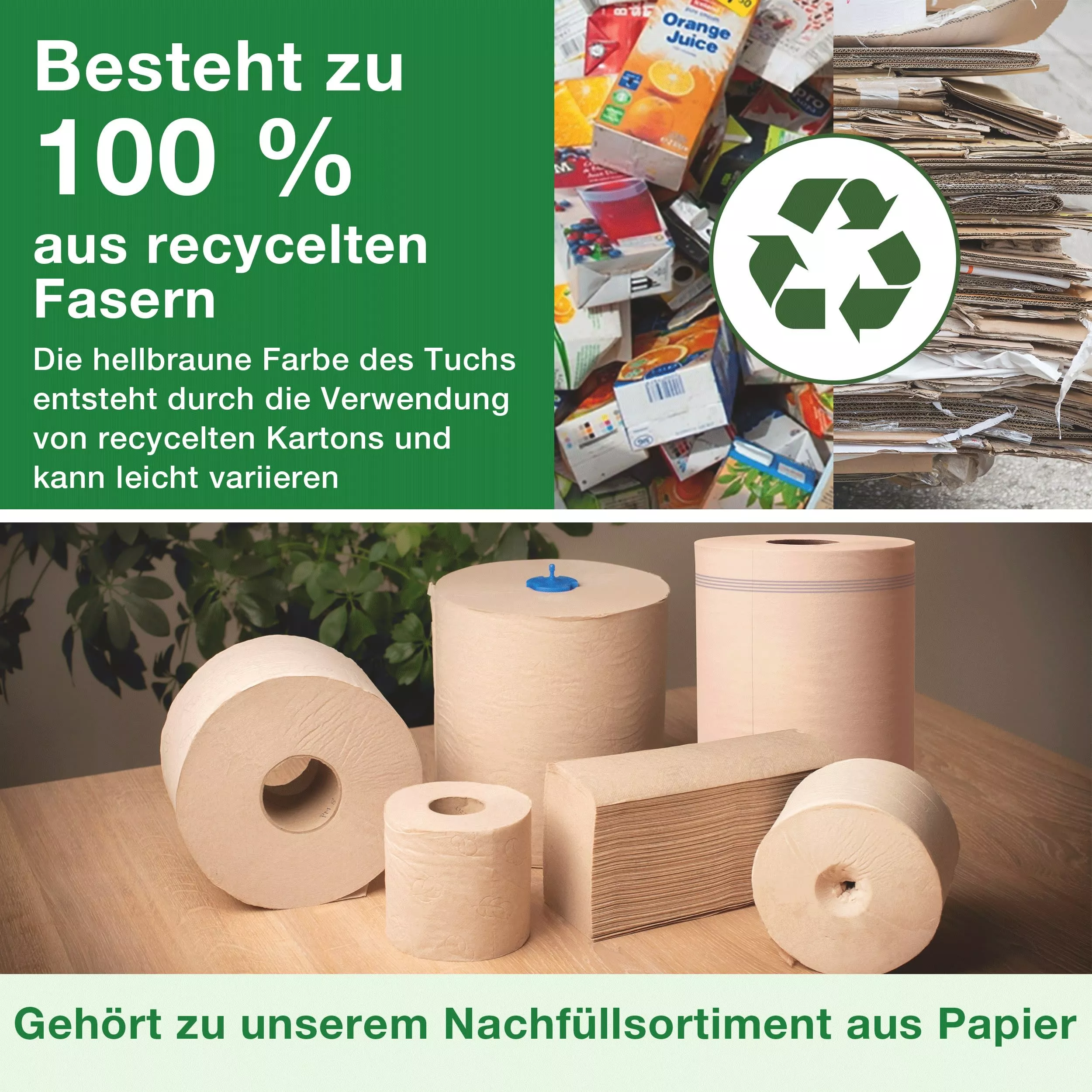 Tork Matic® Rollenhandtuch Natur H1, Advanced-Qualität, reißfest, 2-lagig, 6 × 150 m, 290099