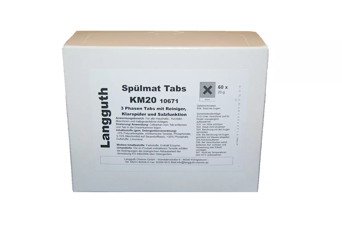 Langguth Geschirr-Reiniger-Tabs 3 in 1 (1 Packung = 60 Stück) KM59