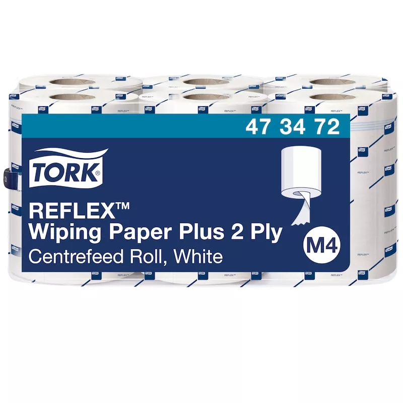 Tork Reflex Starke Mehrzweck Papierwischtücher - weiß - M4  (1 Karton = 6 Rollen)