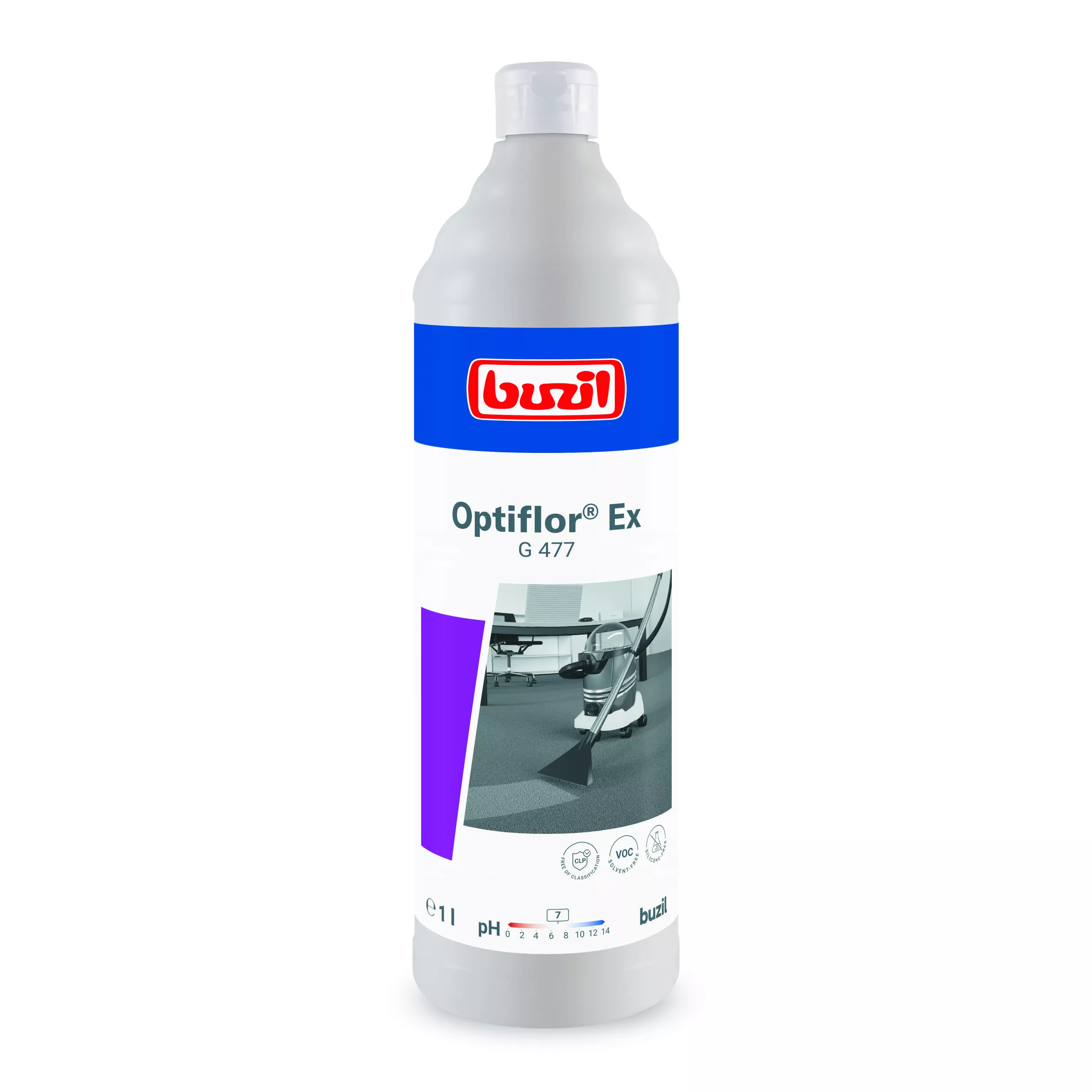 Buzil Teppich-Grundreiniger Optiflor® Ex G477 - 1L Flasche