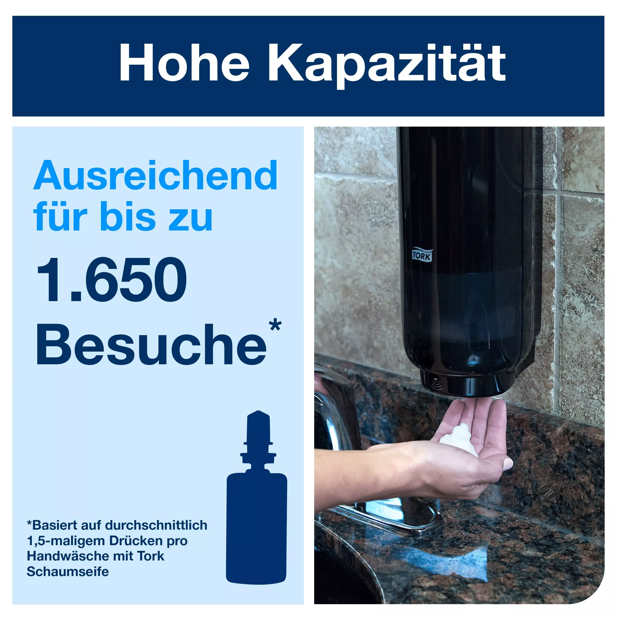 Tork Spender für Seife und Hautpflegeprodukte mit Intuition™ Sensor Schwarz S4, berührungslose, Elevation Design, 561608