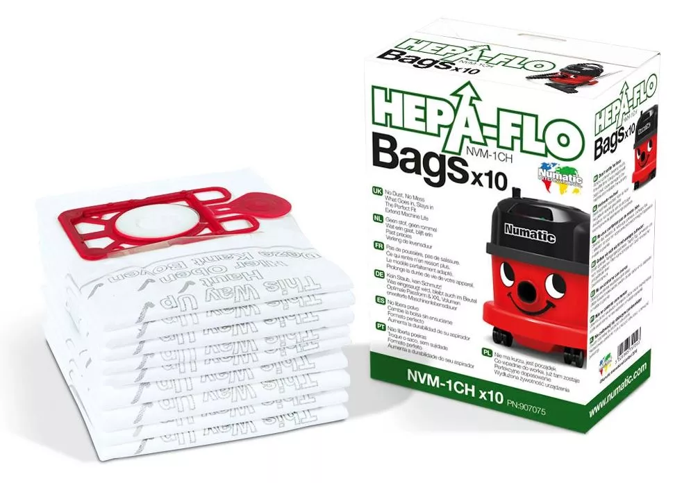 Numatic HEPA-FLO Vliesstaubbeutel NVM-1CH (1 Packung = 10 Stück)