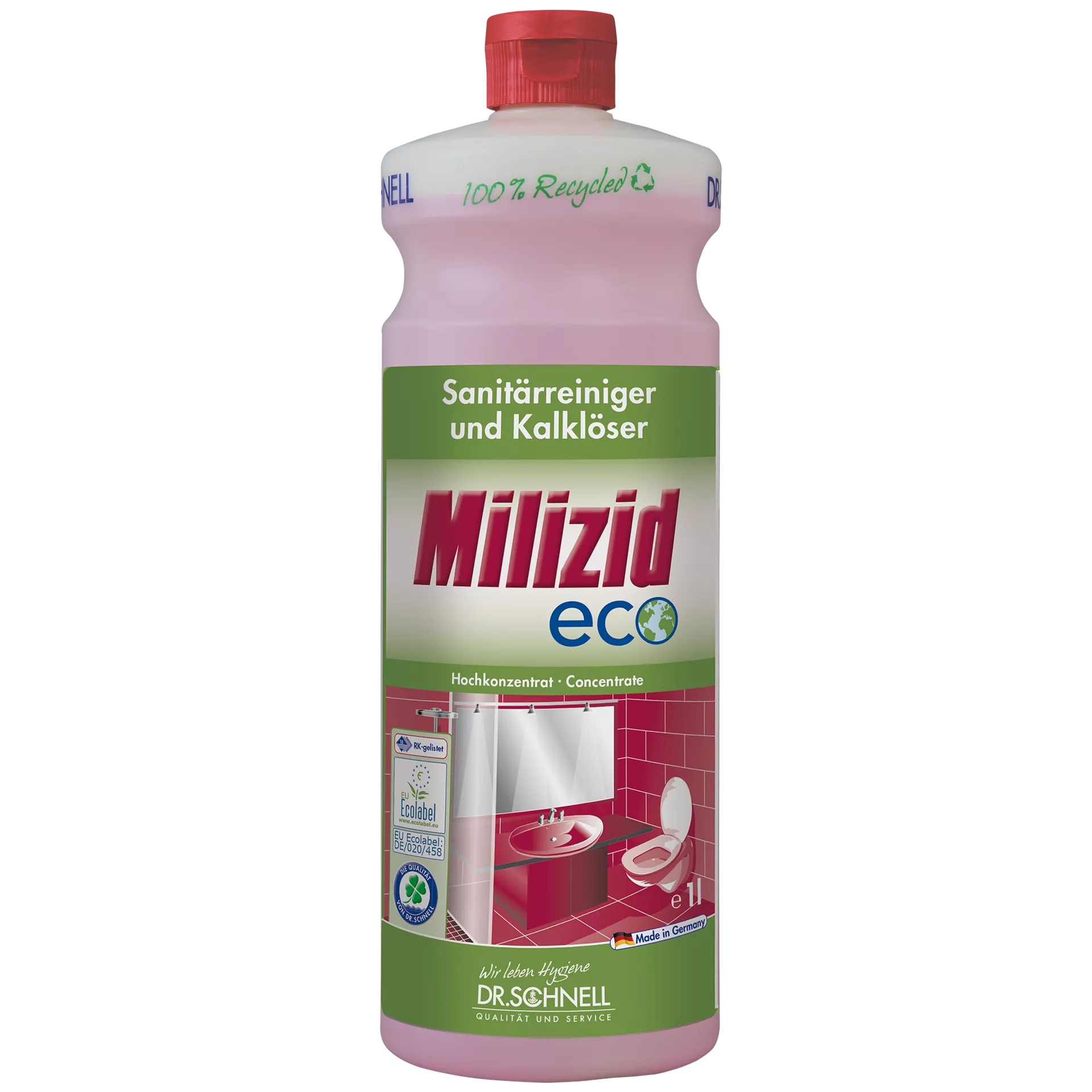 Dr.Schnell Milizid ECO Ökologischer Sanitärreinger und Kalklöser 1 L Flasche - 00992