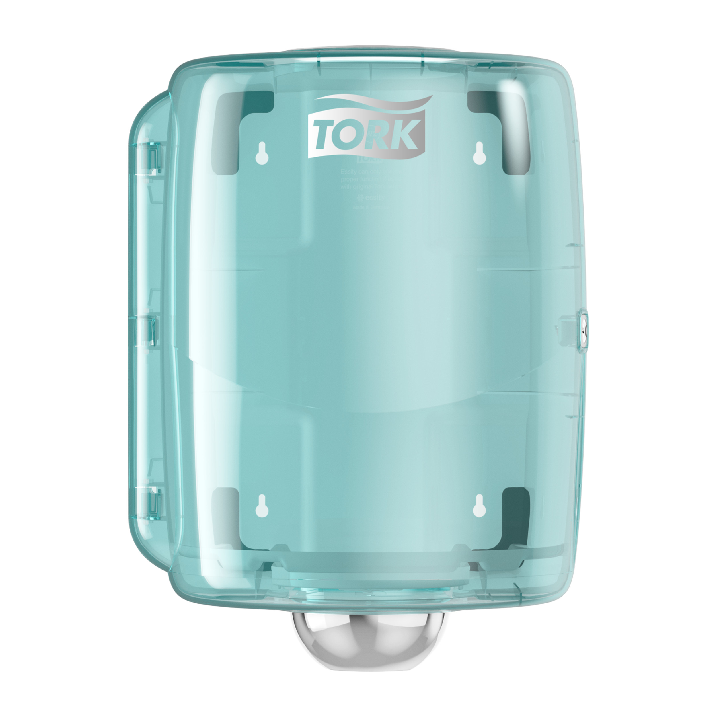 Tork Maxi Innenabrollungsspender Weiß und Türkis W2, Robustes Design, Performance Linie, 44,7 cm × 32,8 cm × 30,2 cm, 653000