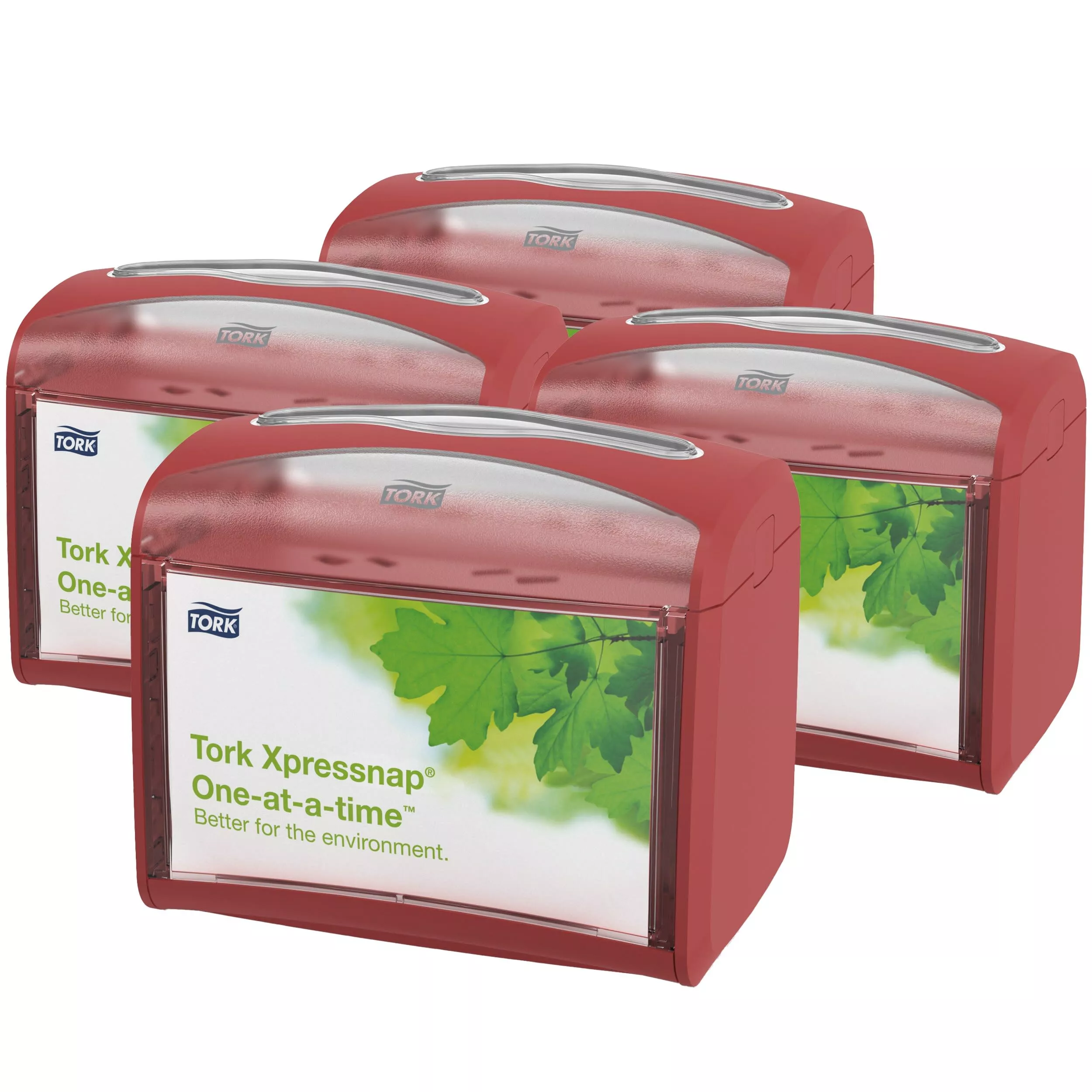 Tork Xpressnap® Tischspender Rot N4, Signature Linie, 16,9 cm × 20 cm × 14,1 cm
