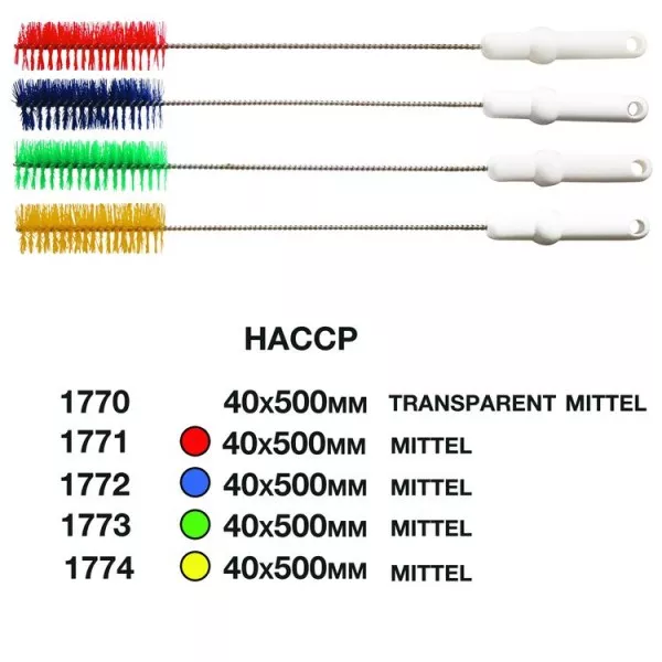 Haug Rohrbürste 50cm, Ø 60mm PBT transparent, Edelstahl