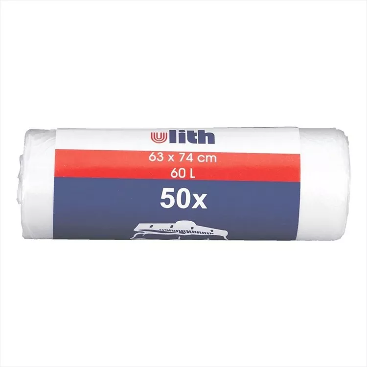 WBV Müllbeutel 60 Liter, 6 my, HDPE, transparent (1 Karton = 2.000 Stück)