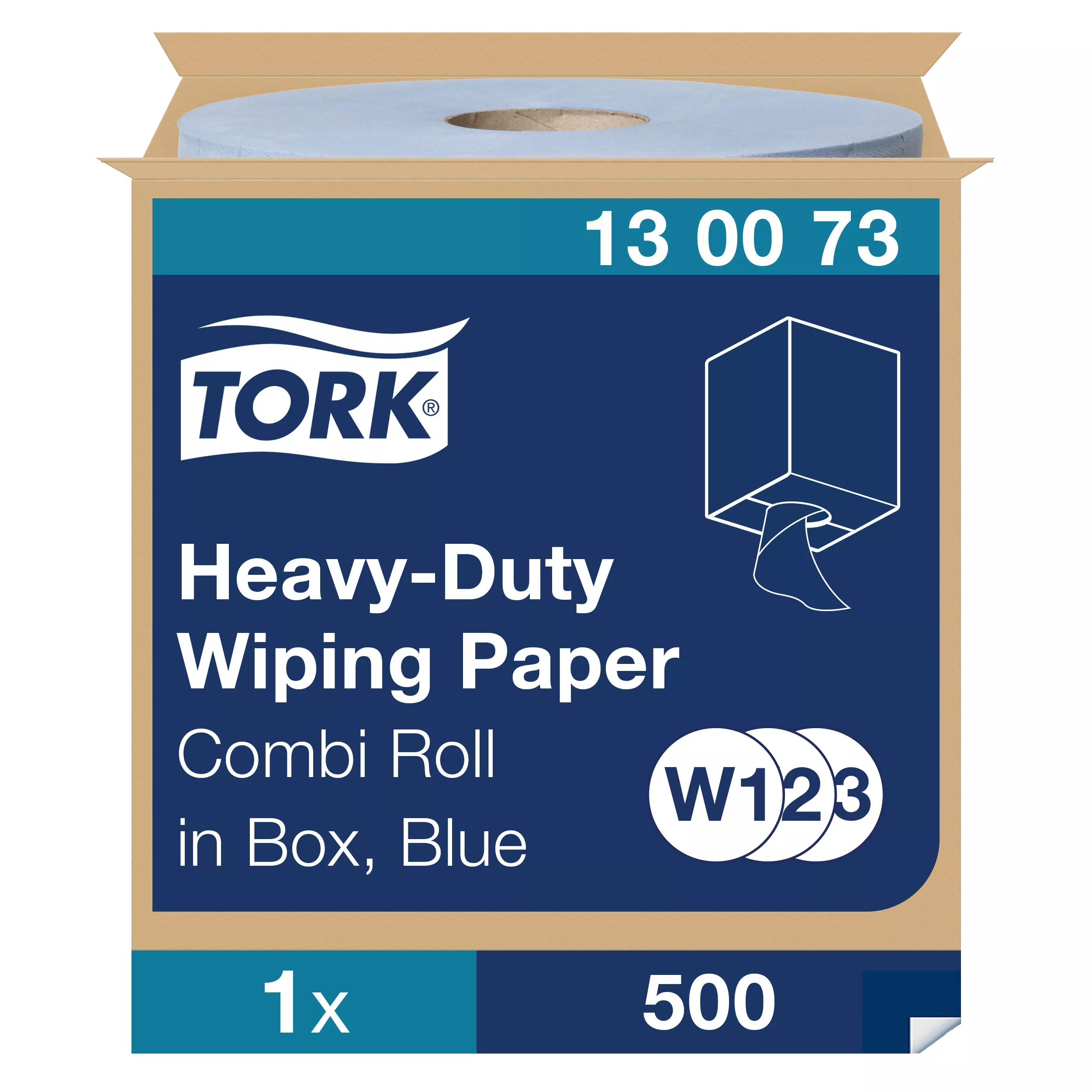 Tork Extra Starke Mehrzweck-Papierwischtücher Blau W1/2/3, Saugfähig, 1 × 500 Blatt, 130073