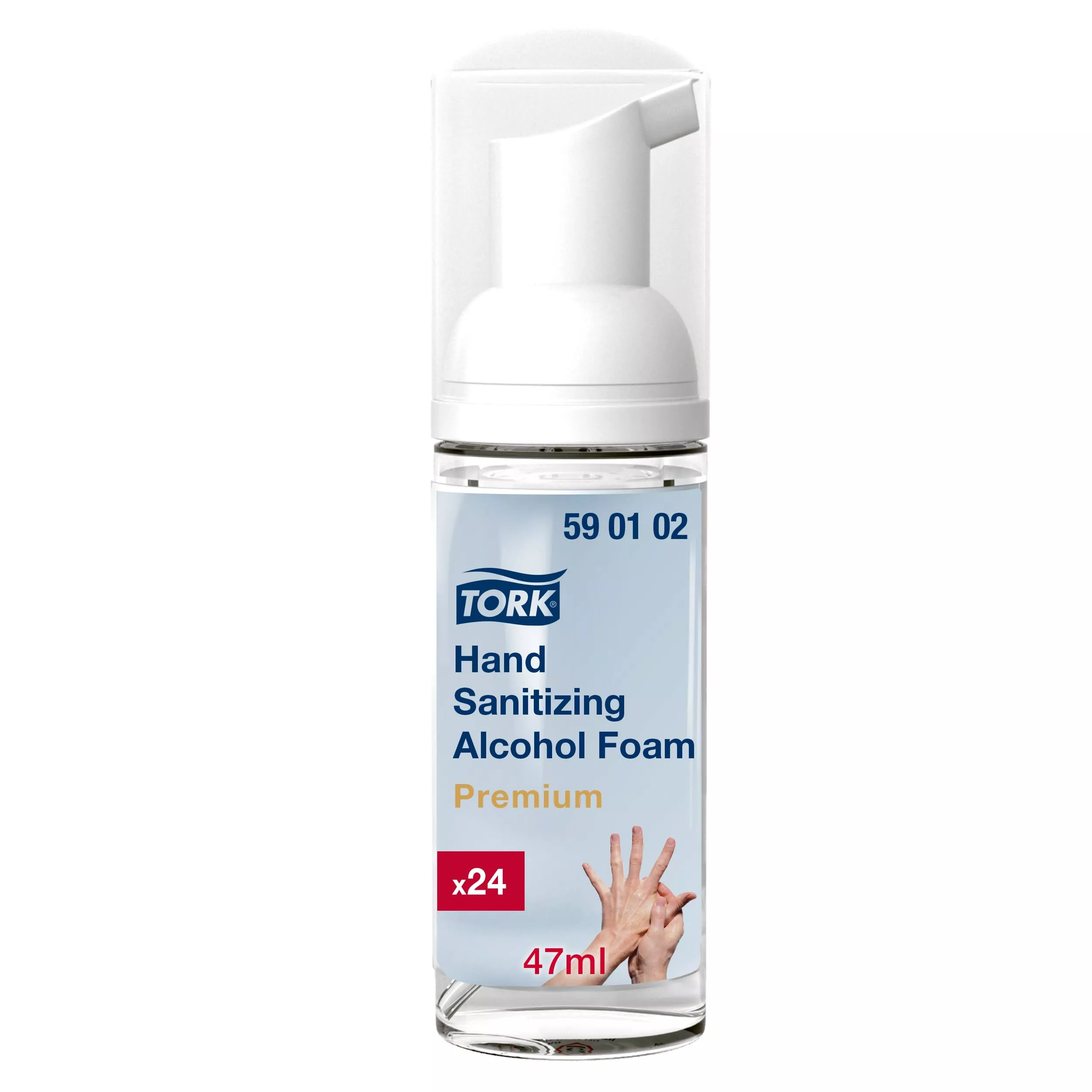 Tork Desinfizierender Hand Alkohol Schaum, dermatologisch getestet, 24 x 47 ml, 590102