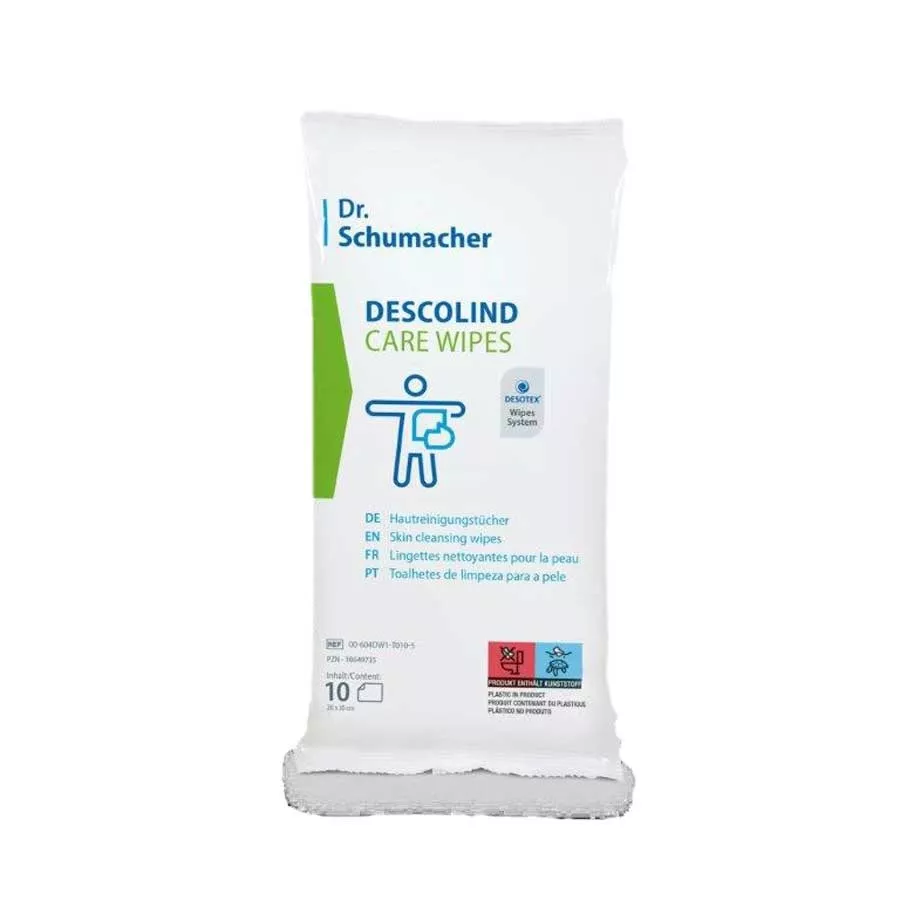 Dr. Schumacher Descolind Care Wipes – Hautreinigungstücher, 10 Tücher pro Packung