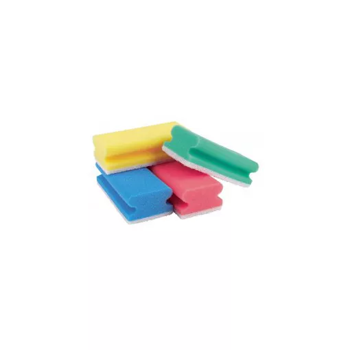 10x Reinigungsschwamm - Spülschwamm - Padschwamm - 150x70x45 mm - kratzfrei- (blau/weiß)