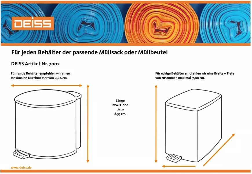 DEISS Müllsäcke Papier 120 Liter, Aufdruck: ABFÄLLE