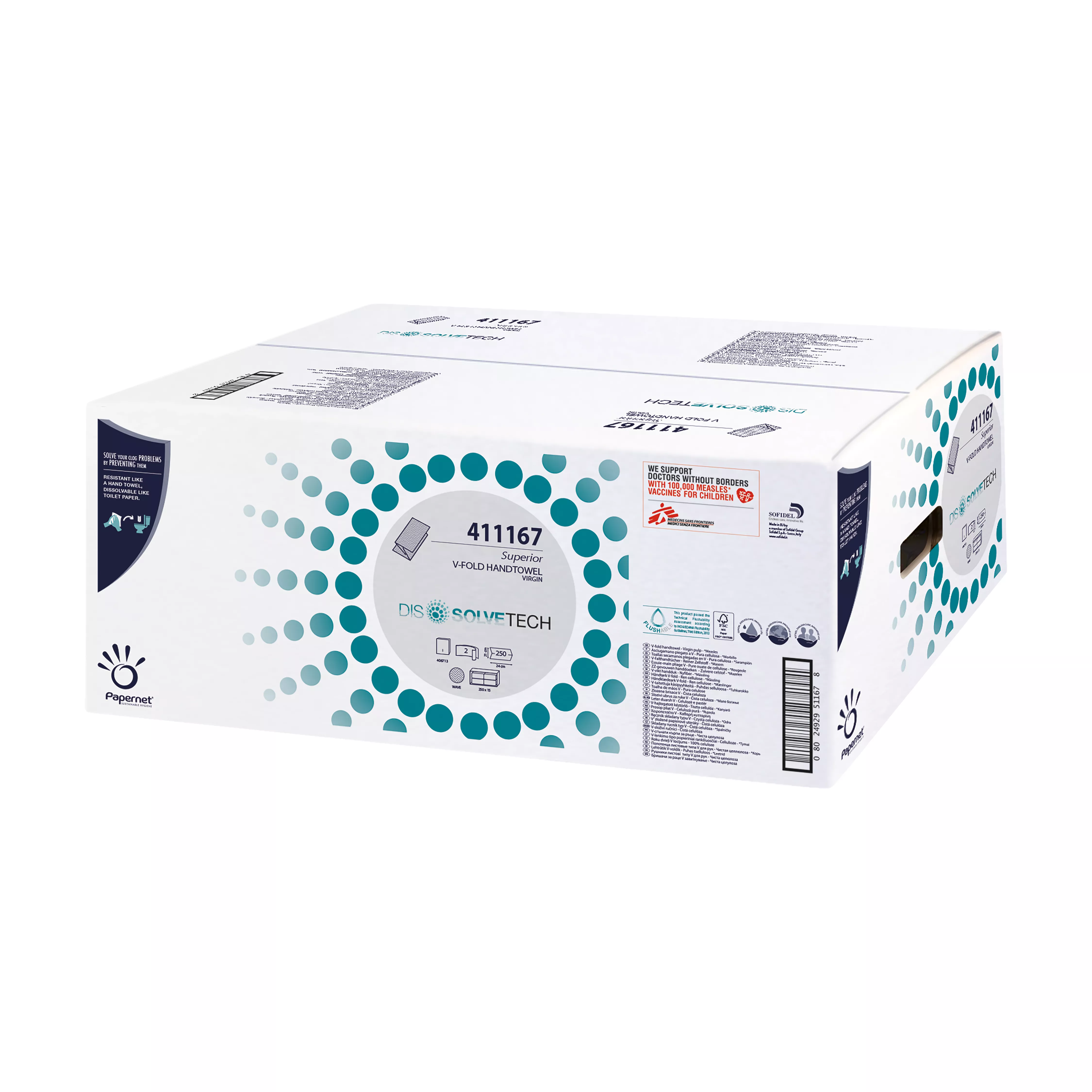 Werra Handtuchpapier 24 × 21 cm 2-lagig V-Falz Zellstoff weiß – 3.750 Blatt