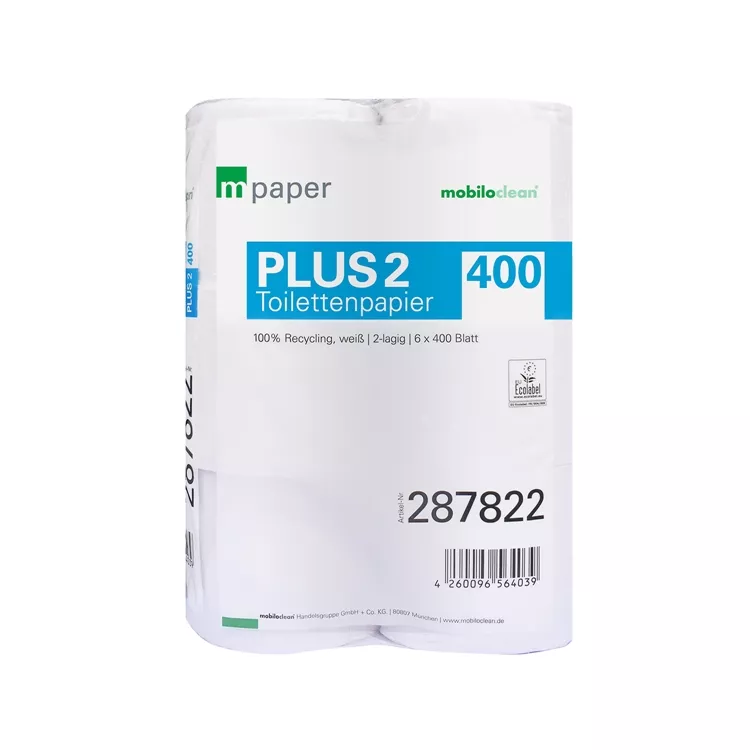Cleanclub Toilettenpapier 2-lagig - weiß - 6x400 Blatt 30 Rollen
