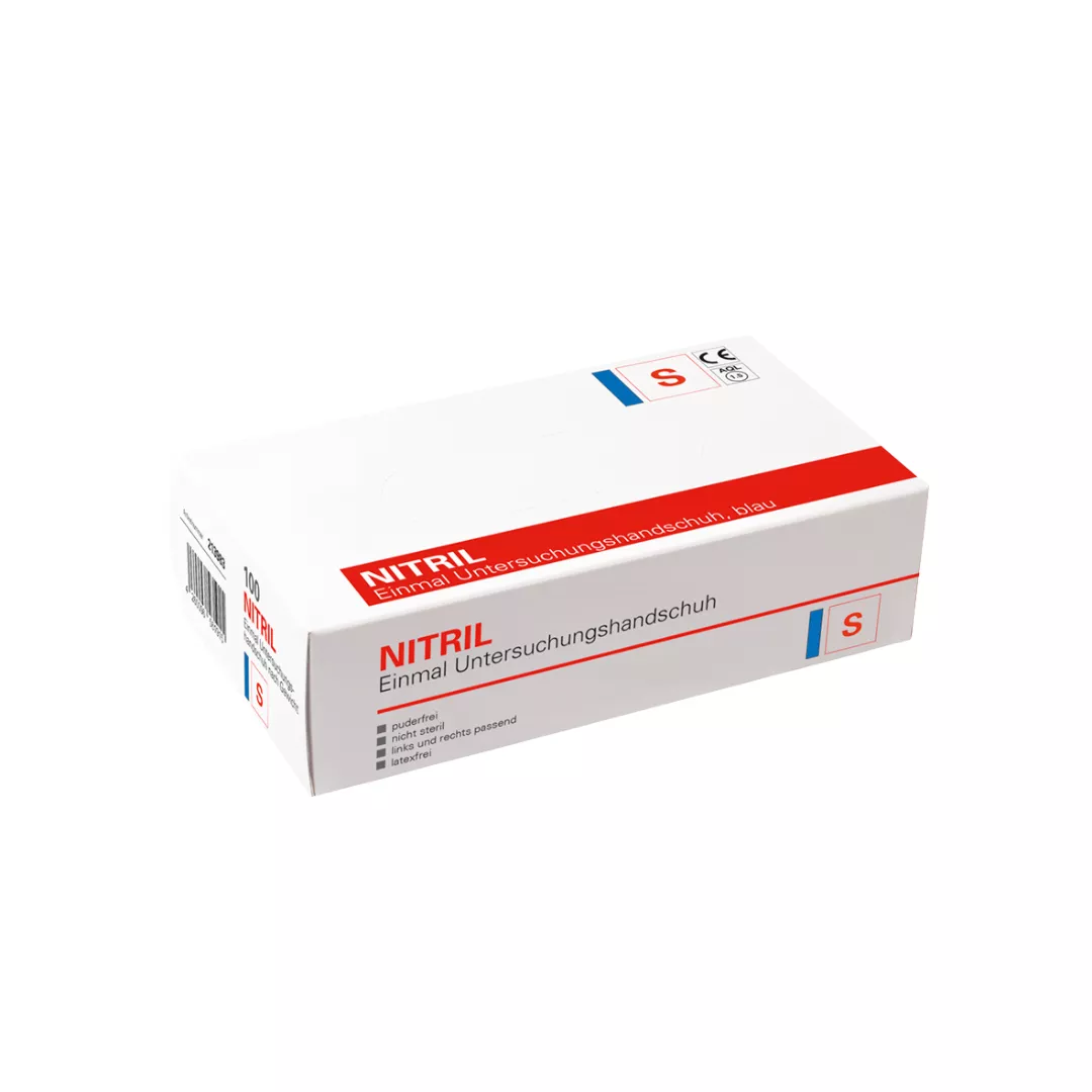 Cleanclub Einmalhandschuhe Nitril Extra puderfrei blau Gr. S (1 Box = 100 Stück)