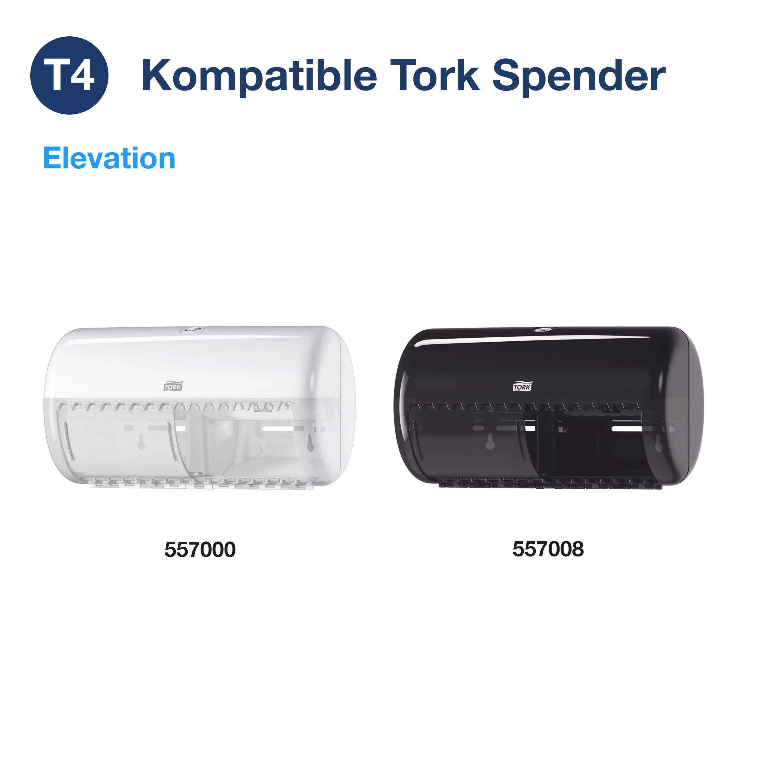 Tork Kleinrollen Toilettenpapier Weiß T4, Advanced, 2-lagig, 64 × 250 Blatt, 110767