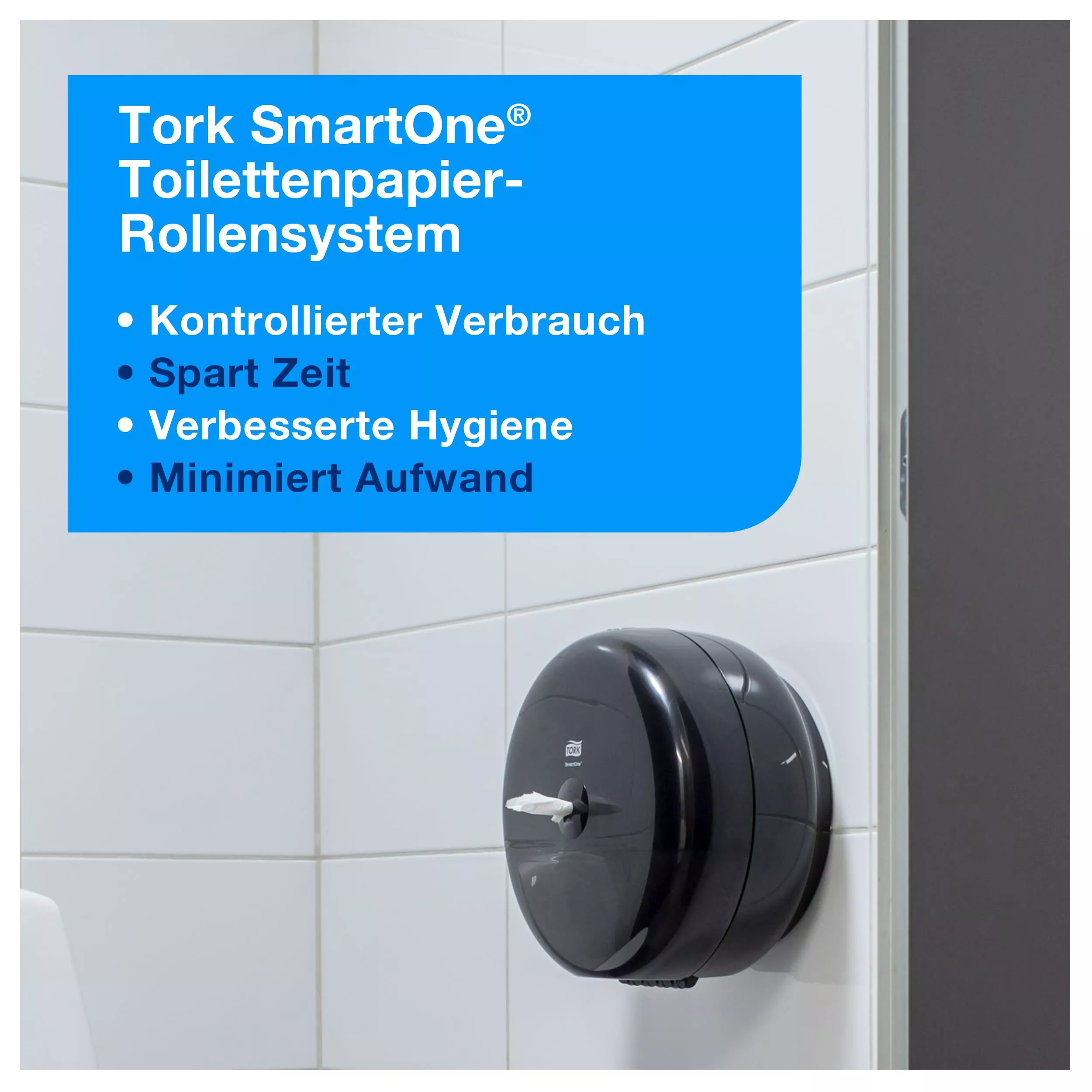 Tork SmartOne® Spender für Toilettenpapier Schwarz T8, Hohe Kapazität, Elevation Linie, 680008
