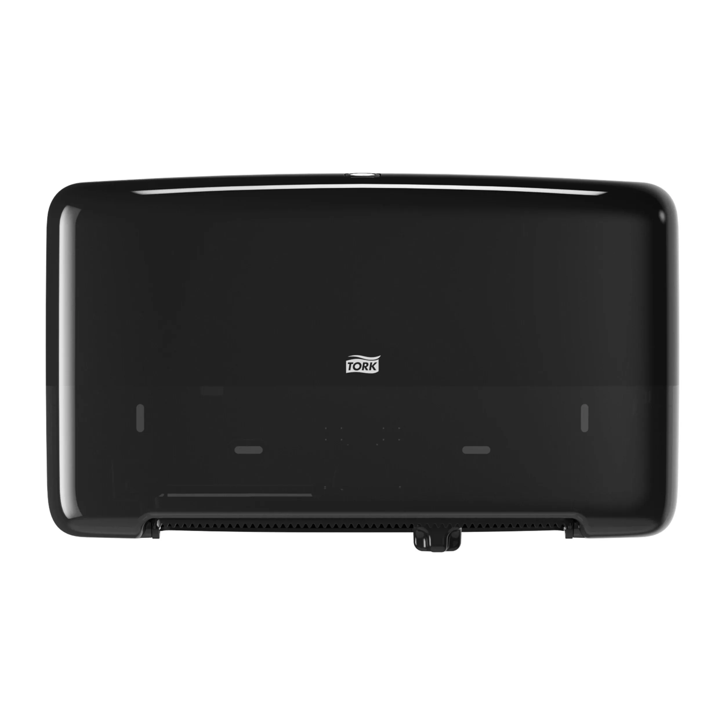 Tork Doppelrollenspender für Mini Jumbo Toilettenpapier Schwarz T2, Hohe Kapazität, Elevation Linie, 555508
