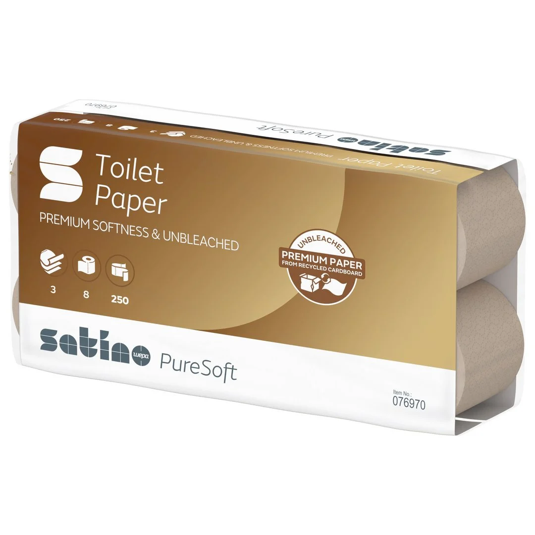 Wepa Satino PureSoft Toilettenpapier Waffelprägung (1 Packung = 64 Rollen à 250 Blatt)