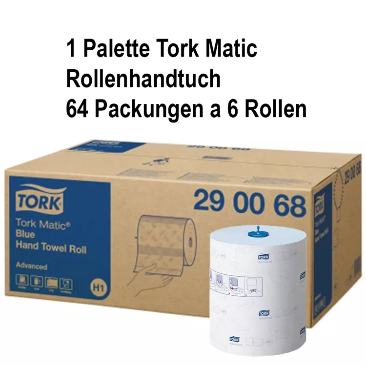 1 Palette 28x Tork Matic Rollenhandtuch - 2 lagig - blau - H1 (168 Rollen)