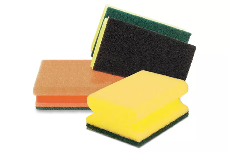 Padschwamm mit Griff   150x90x45 mm  (gelb/grün)