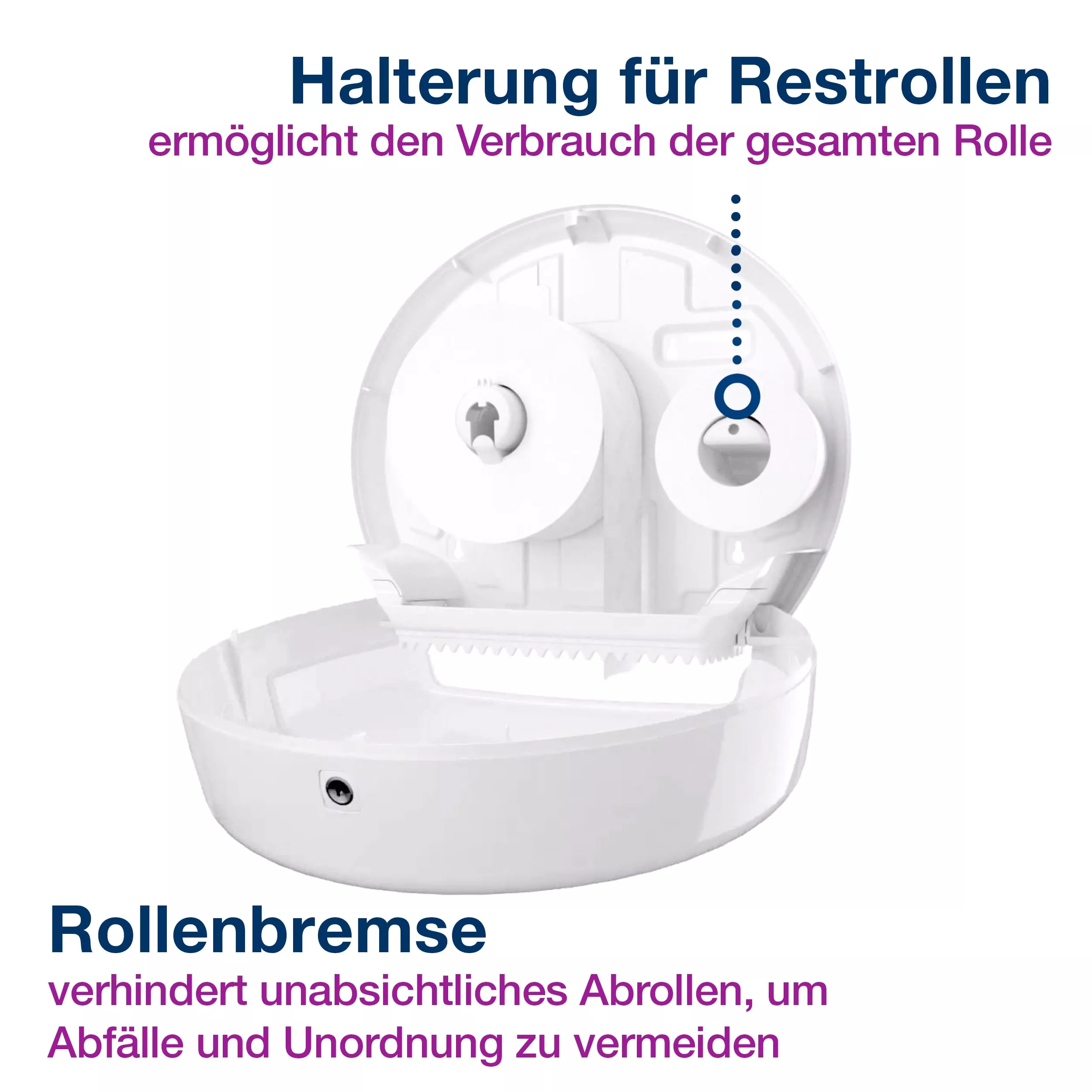 Tork Spender für Jumbo Toilettenpapier Weiß T1, Hohe Kapazität, Elevation Linie, 554000