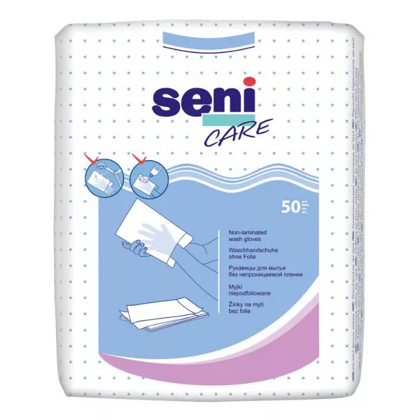 Seni Waschhandschuhe unfoliert (1 Packung = 50 Stück)