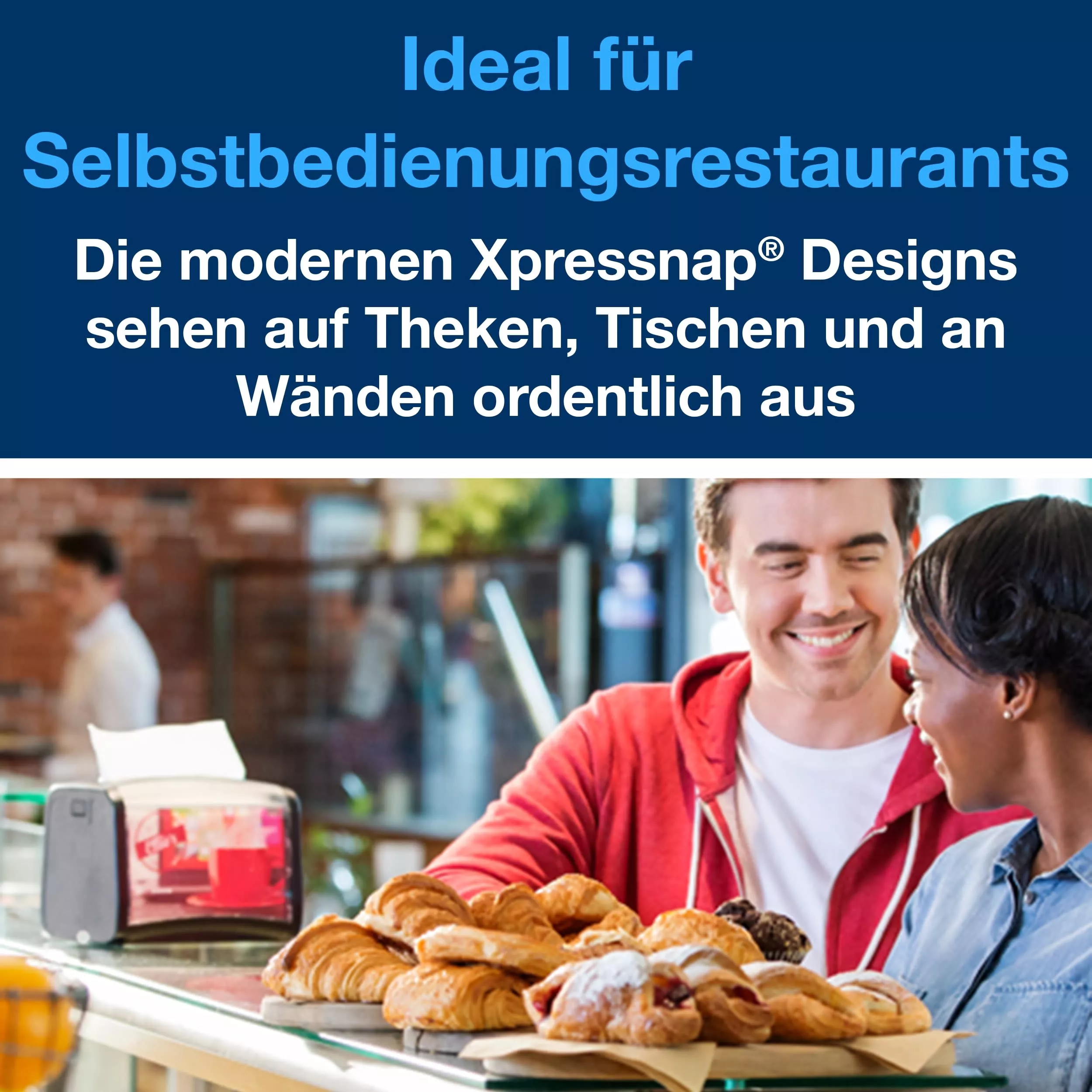 Tork Xpressnap® Weiße Spenderserviette N4, Universal, 1/4-Falz 1-lagig, 21,7 cm × 33 cm, 8 × 1125 Servietten, 10840