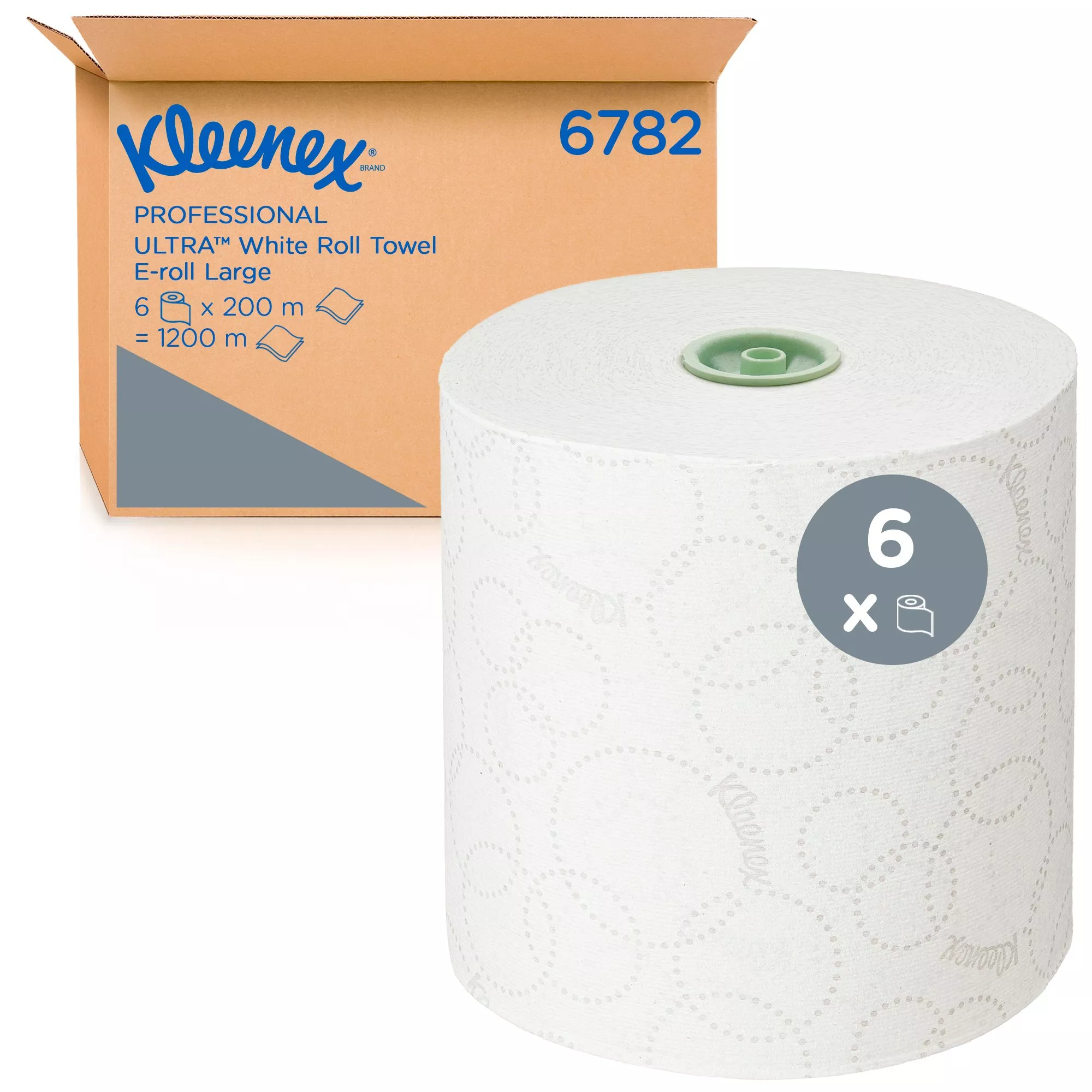 Kleenex Ultra ICON E-Roll Rollenhandtücher, 2-lagig, Weiß, 6 x 200 m