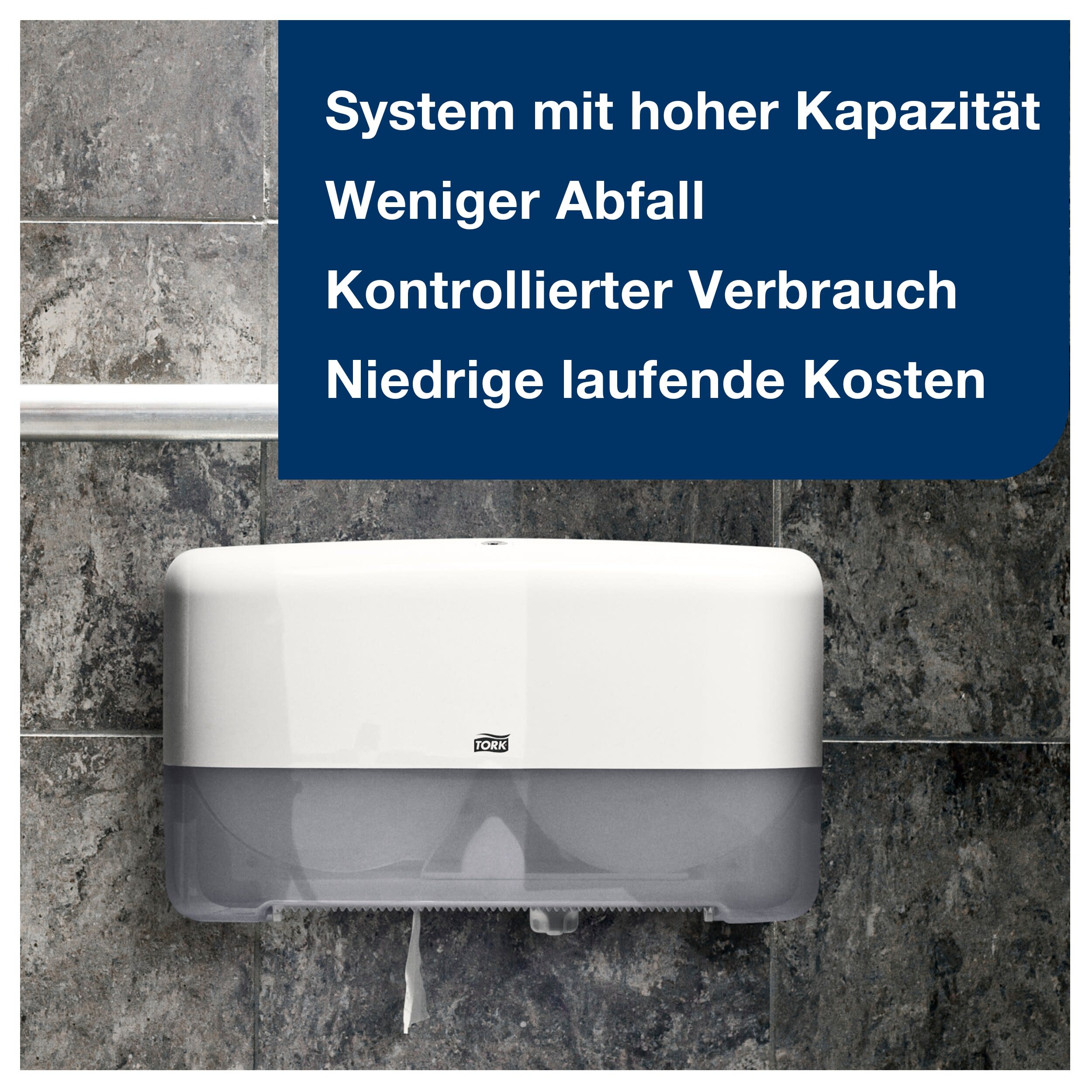 Tork Mini Jumbo Toilettenpapier Weiß T2, Advanced, 2-lagig, 12 × 170 m, 120280