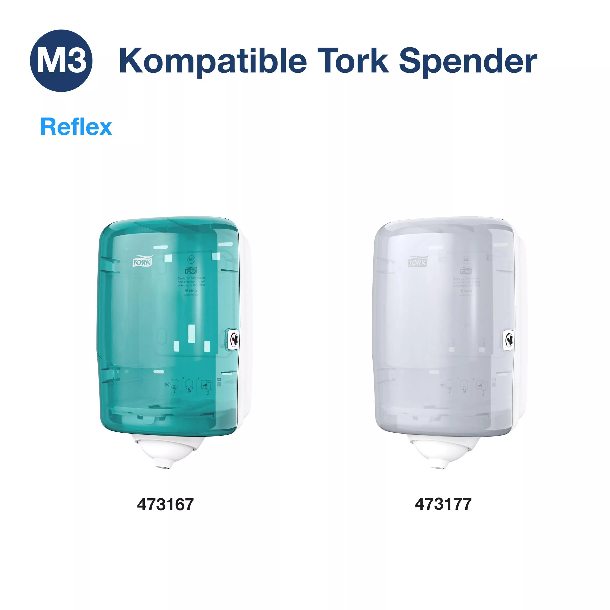 Tork Reflex™ Papierwischtücher Weiß M3, Mehrzweck, 12 × 343 Blatt, 473246