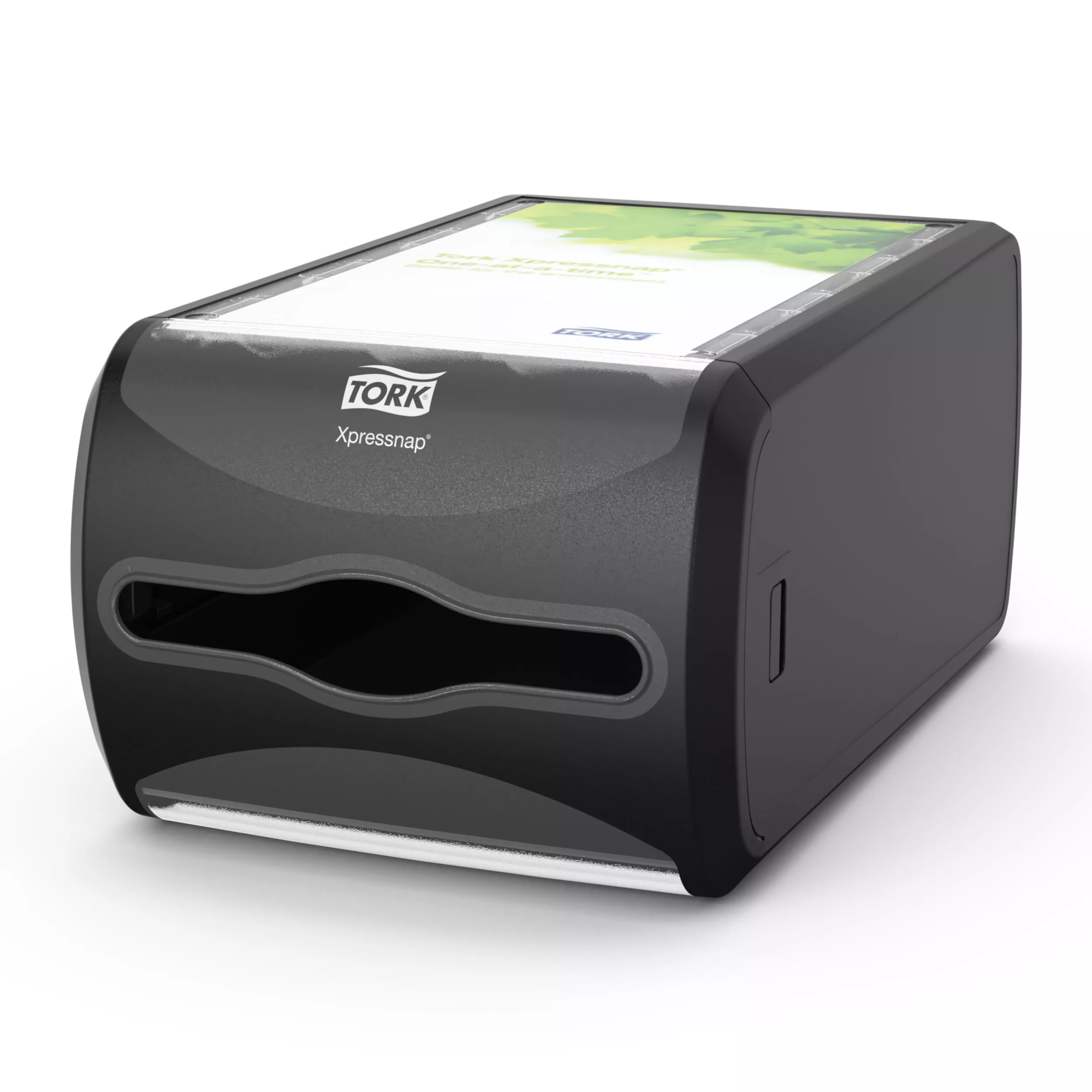 Tork Xpressnap® Thekenspender Schwarz N4, Signature Linie, 14,5 cm × 19,1 cm × 30,7 cm, 272511