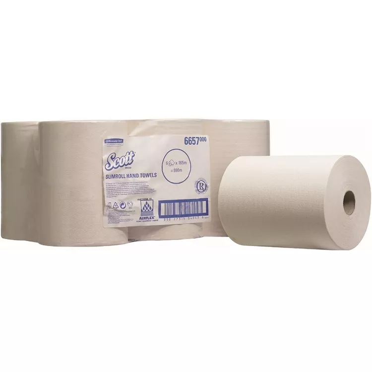Kimberley Clark Handtuchrolle Scott Slimroll, Airflex weiß 1-lg., 165m ( 1 Packung = 6 Rollen )