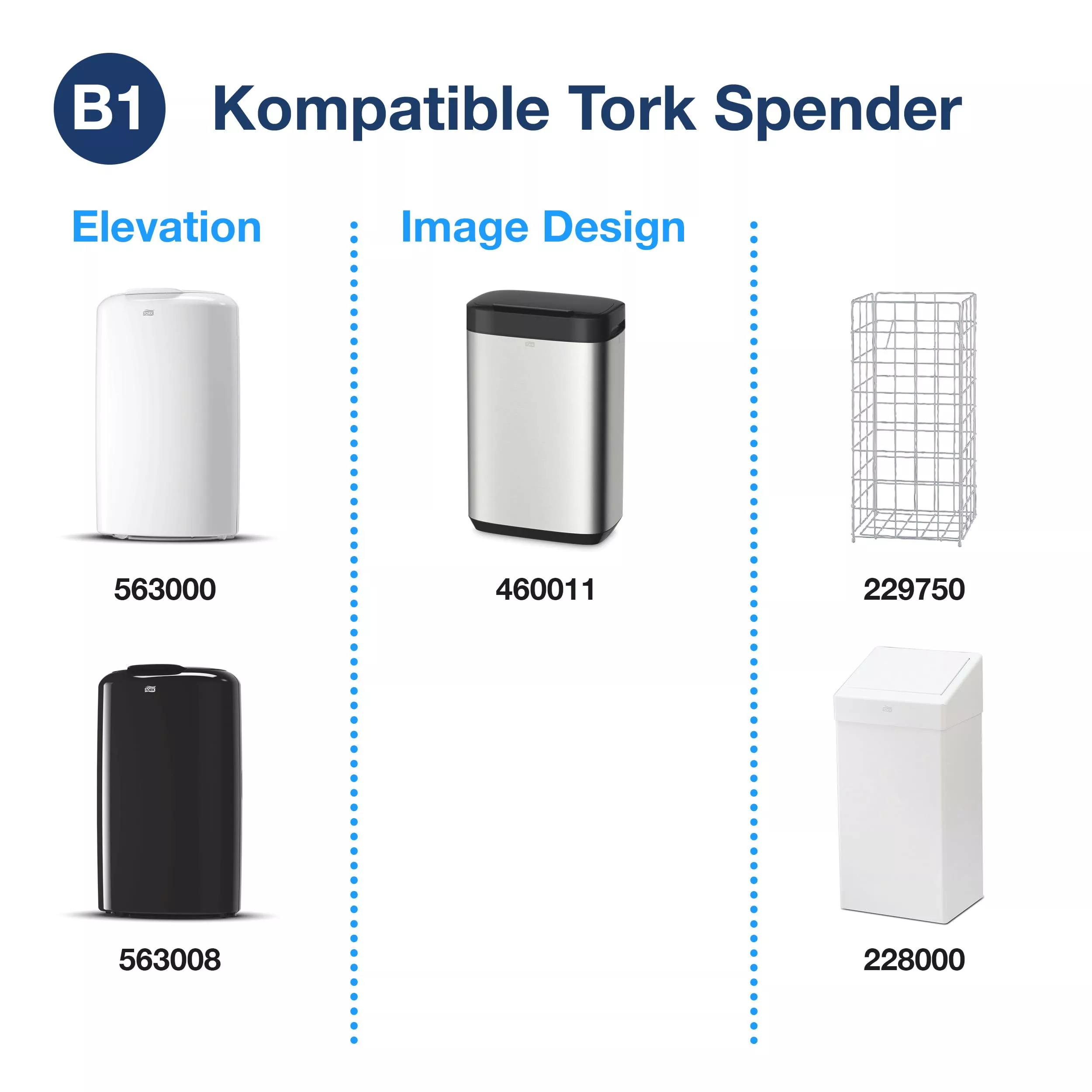 Tork 50 l Abfallsäcke Transparent B1, zu 55 % aus Recycling-Material, 10 × 25 Beutel, 204060